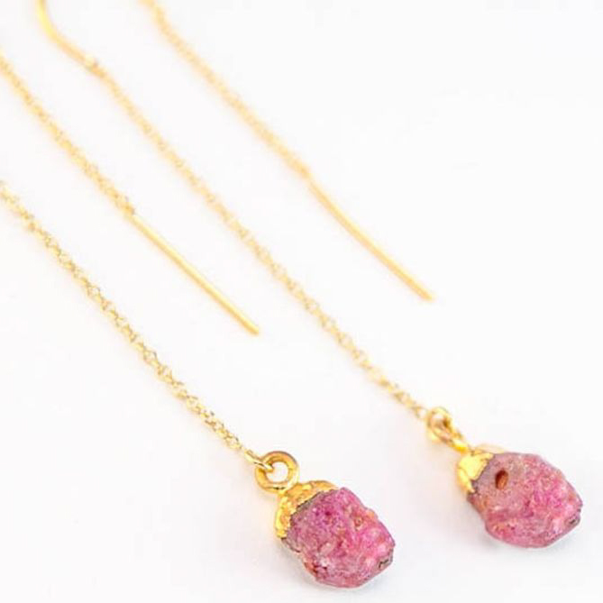 誕生石チェーンピアス