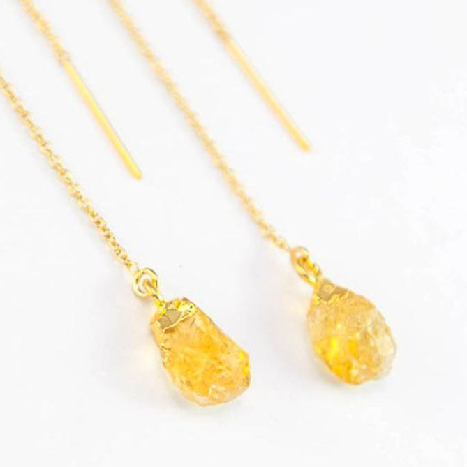 誕生石チェーンピアス