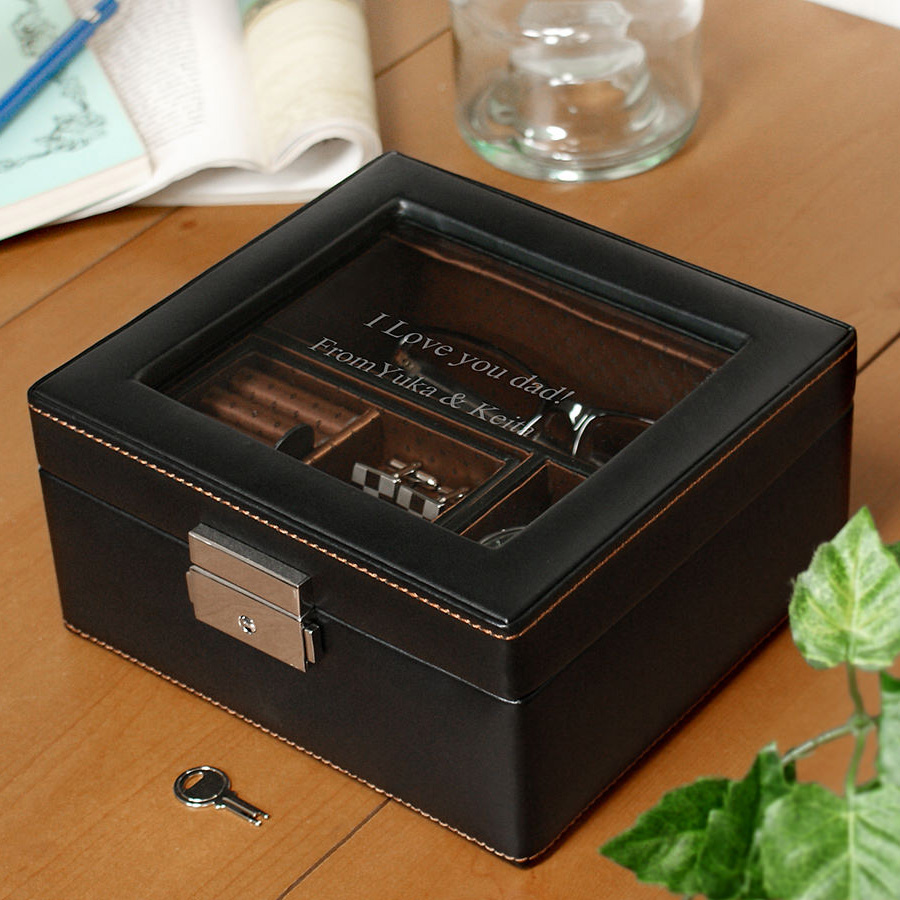 【名入れギフトメンズアクセサリー収納ケース】 メンズボックス M