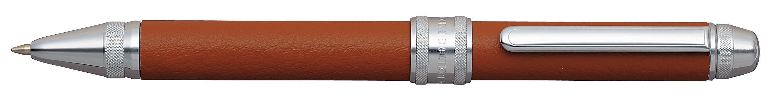 【名入れギフト】多機能ペン　ダブル3アクション　牛本革巻き
