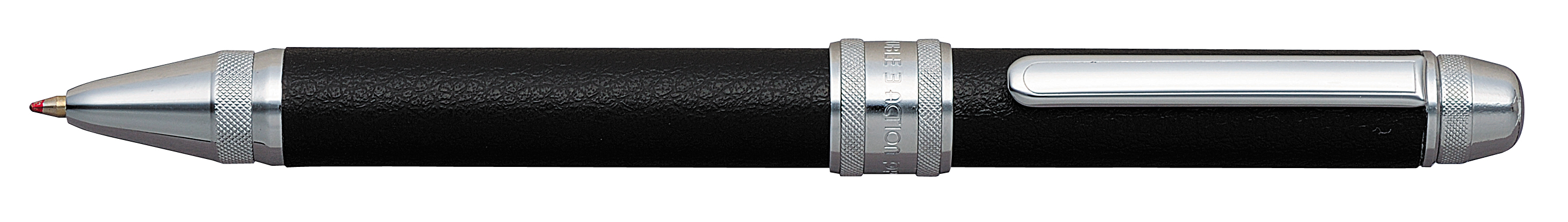 【名入れギフト】多機能ペン　ダブル3アクション　牛本革巻き