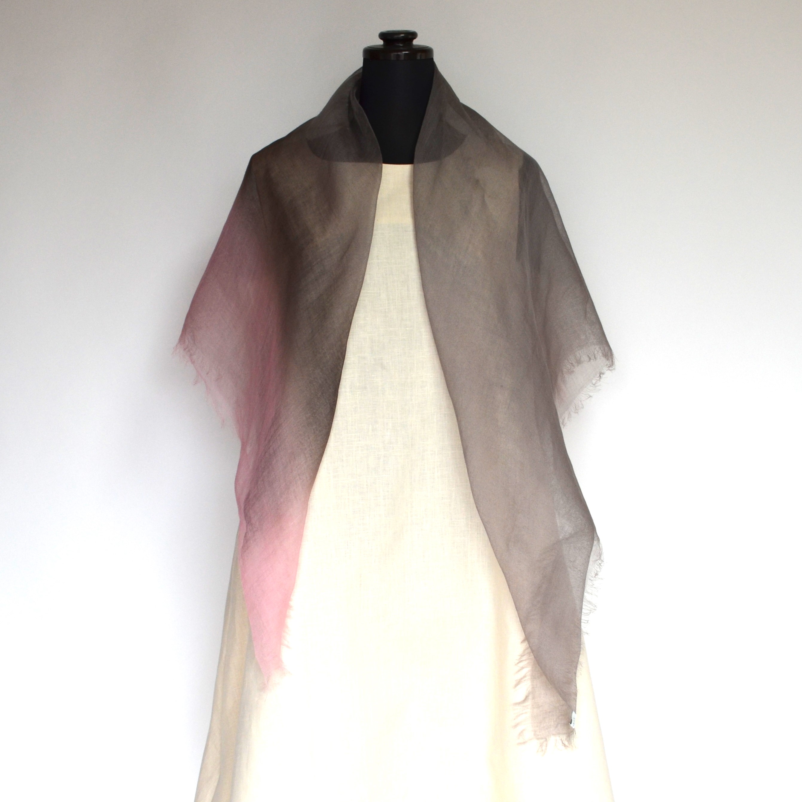 【harukii】日本製 麻100％ぼかし染ラミー薄羽ストール2019 S