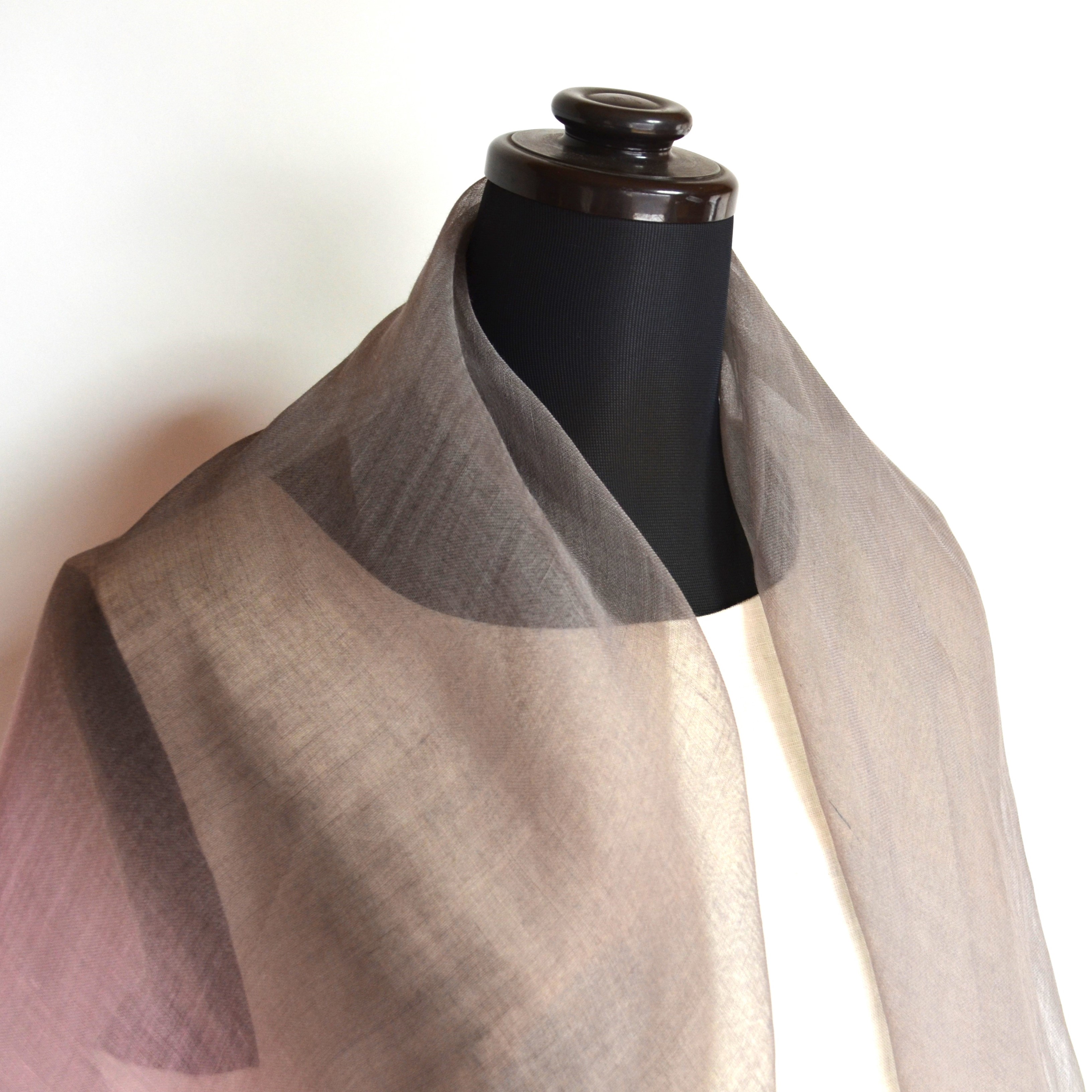 【harukii】日本製 麻100％ぼかし染ラミー薄羽ストール2019 S