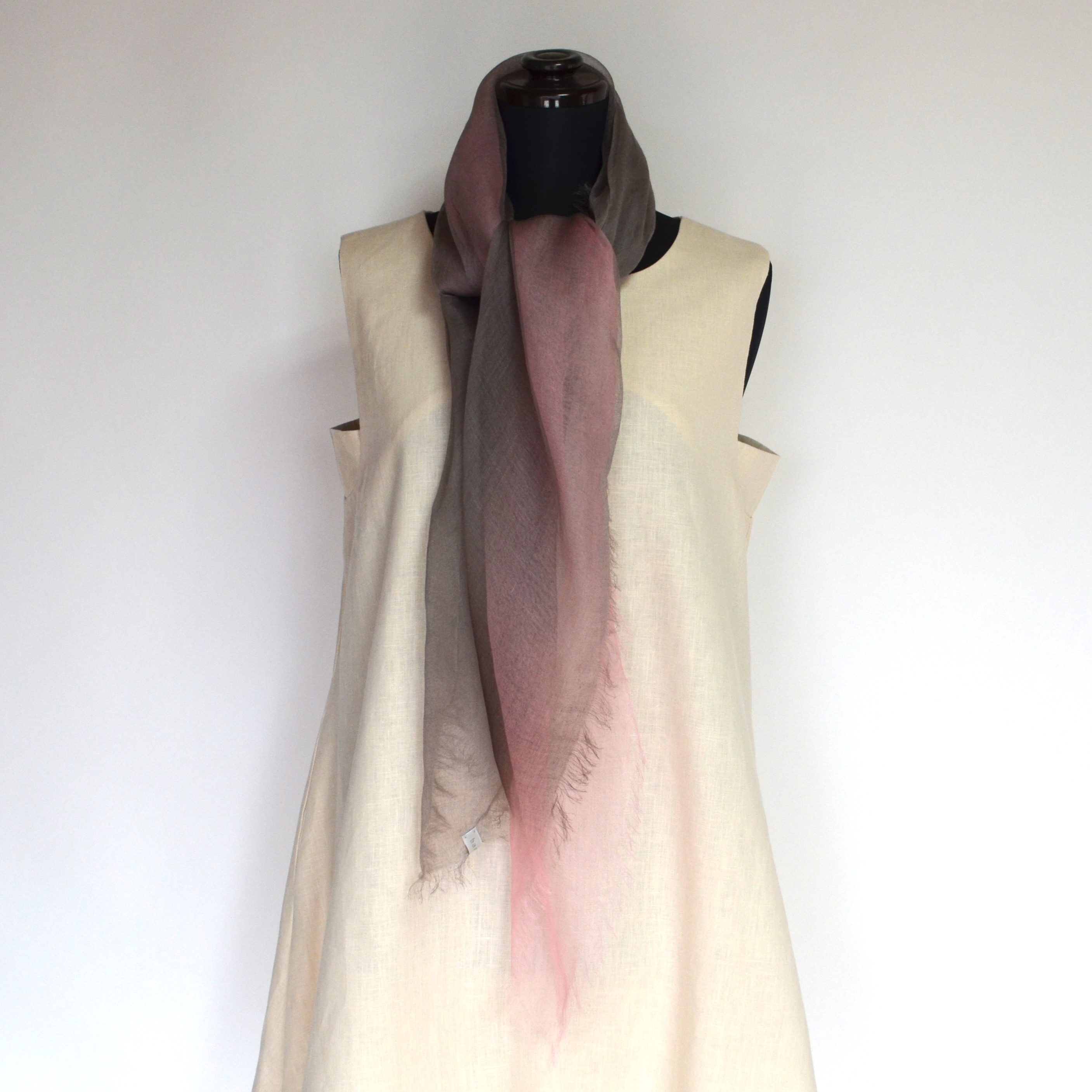 【harukii】日本製 麻100％ぼかし染ラミー薄羽ストール2019 S