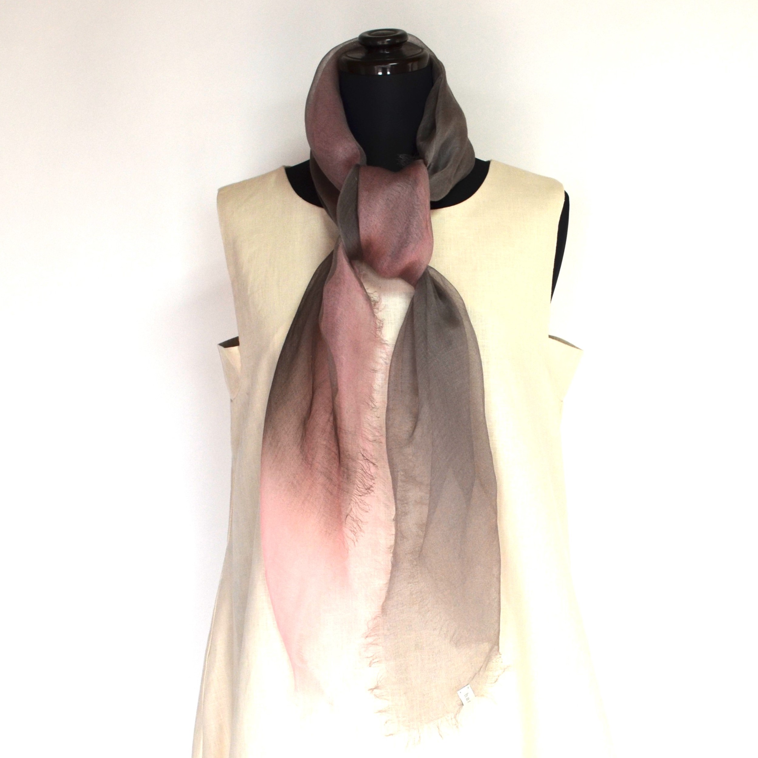 【harukii】日本製 麻100％ぼかし染ラミー薄羽ストール2019 S