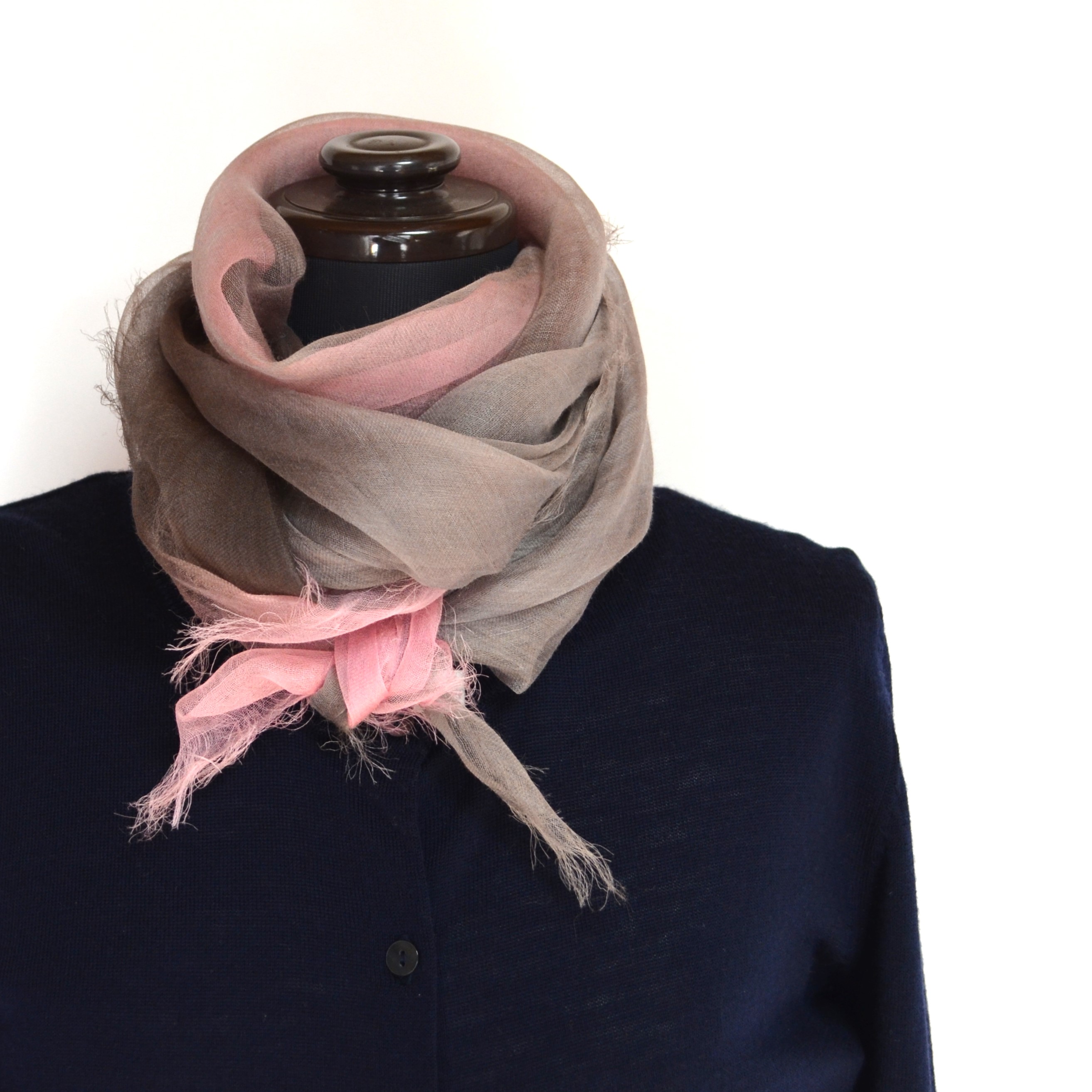 【harukii】日本製 麻100％ぼかし染ラミー薄羽ストール2019 S