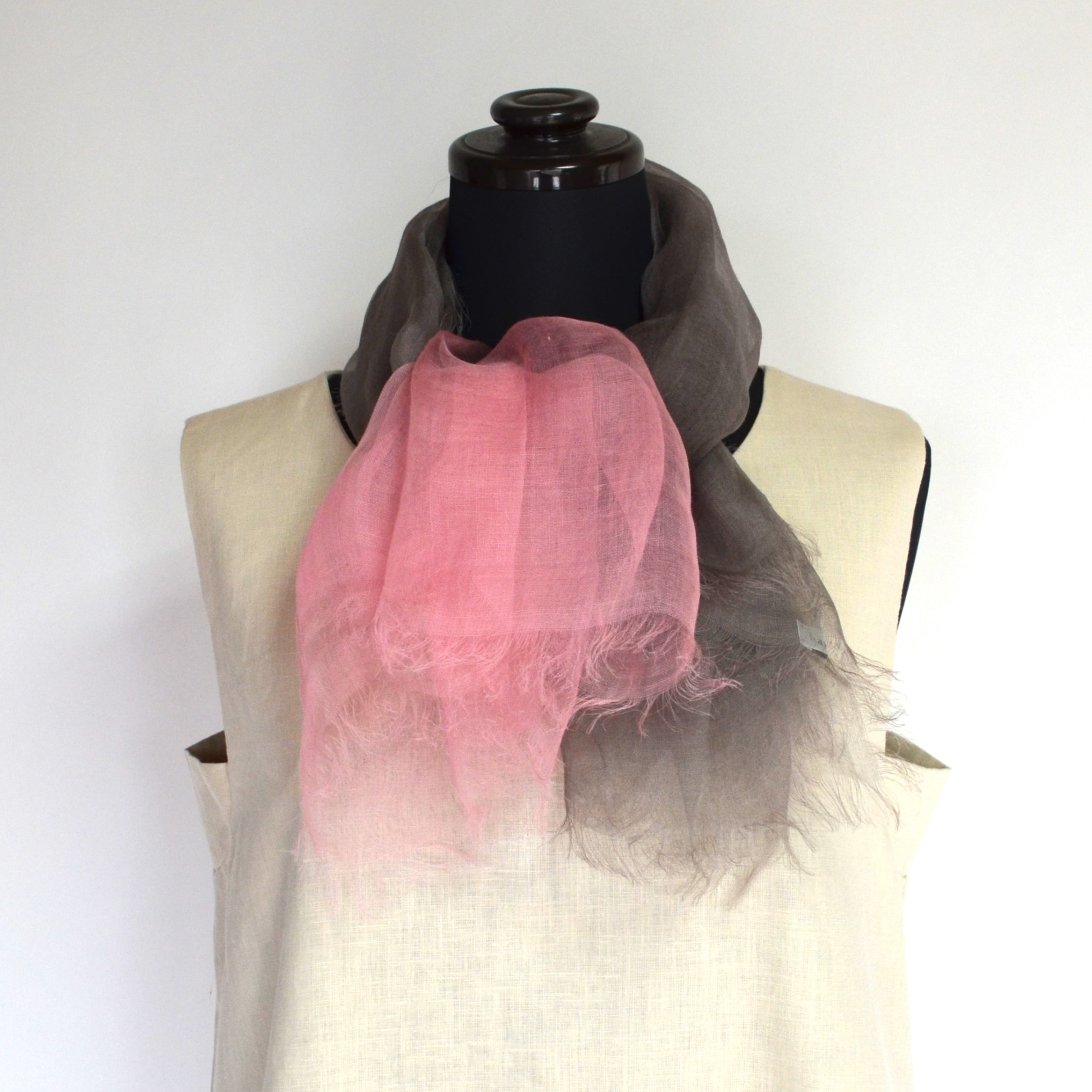 【harukii】日本製 麻100％ぼかし染ラミー薄羽ストール2019 S