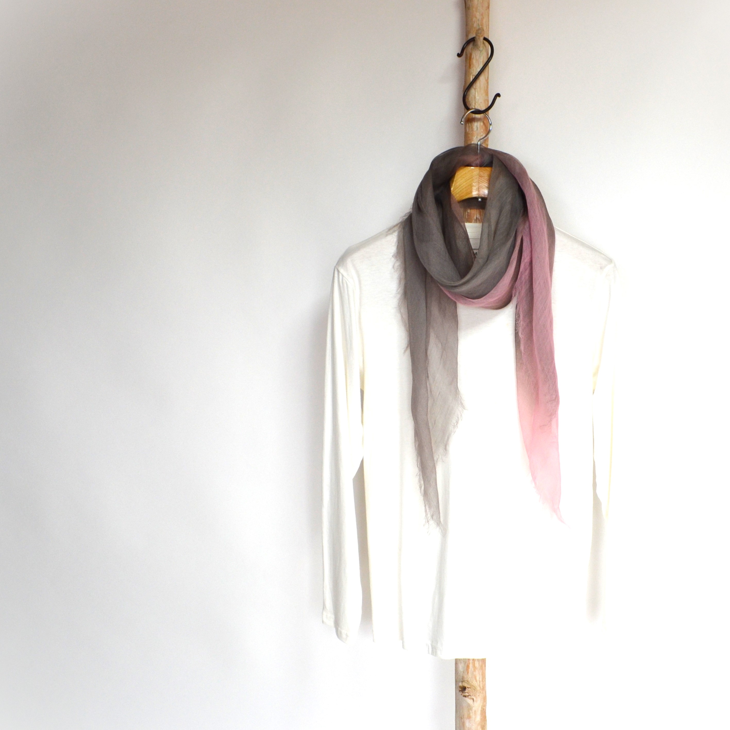 【harukii】日本製 麻100％ぼかし染ラミー薄羽ストール2019 S