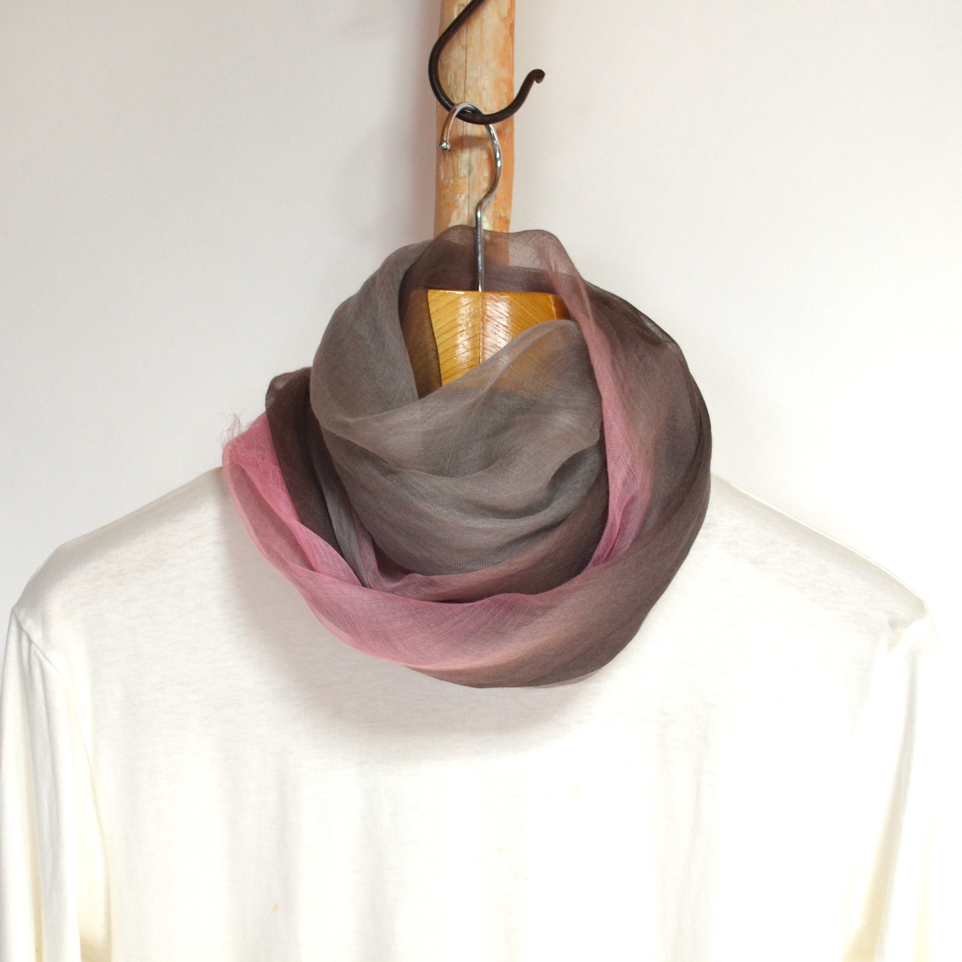 【harukii】日本製 麻100％ぼかし染ラミー薄羽ストール2019 S