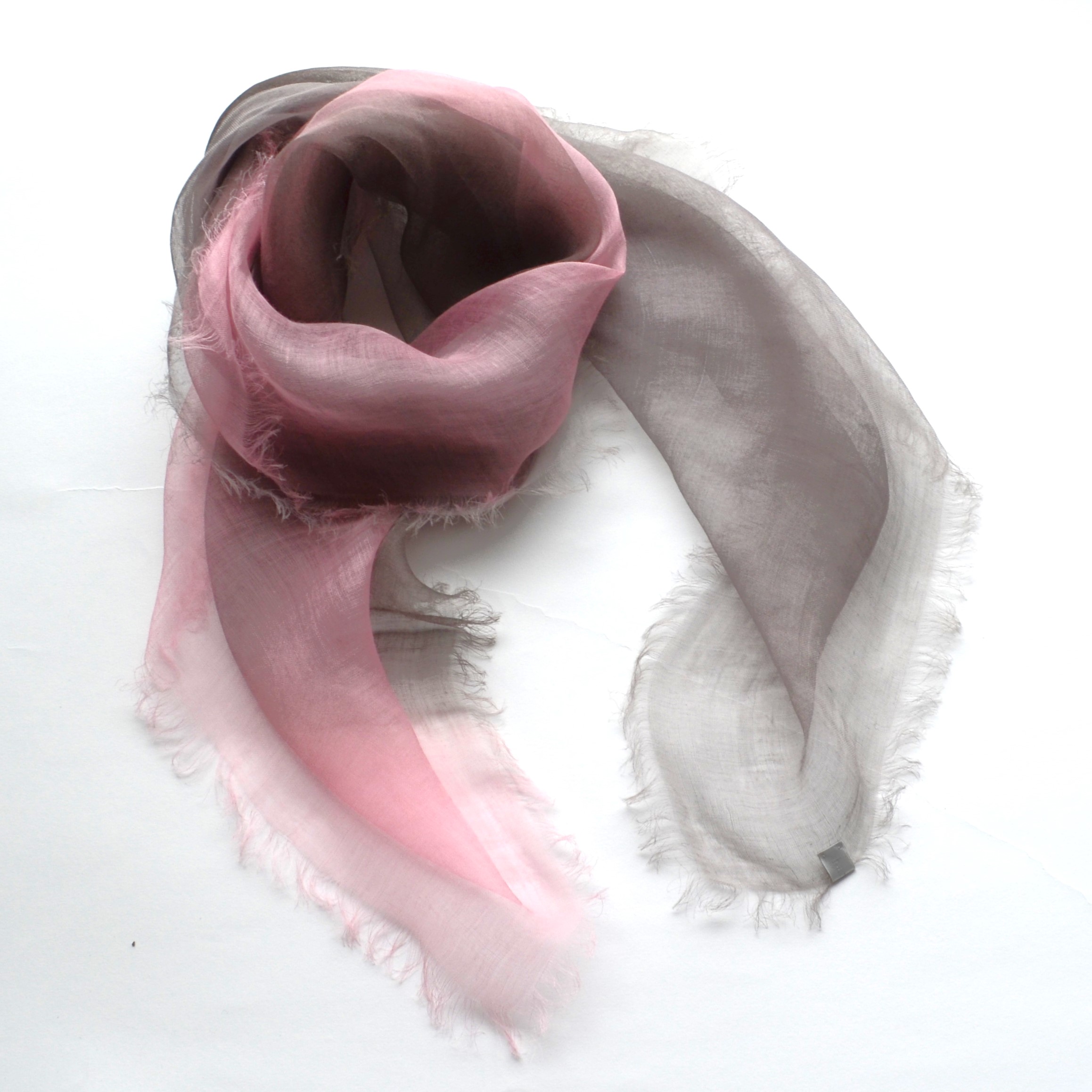 【harukii】日本製 麻100％ぼかし染ラミー薄羽ストール2019 S