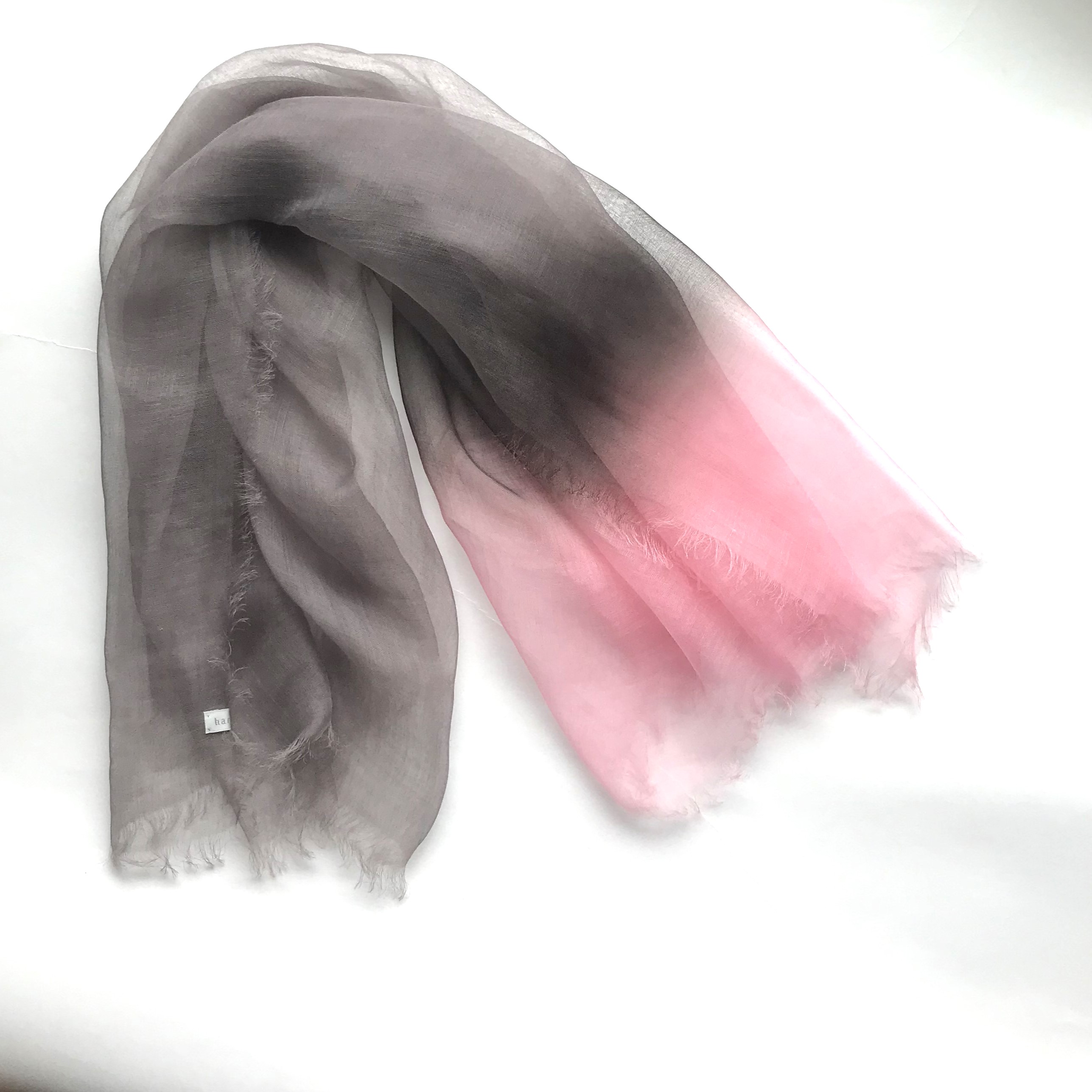 【harukii】日本製 麻100％ぼかし染ラミー薄羽ストール2019 S