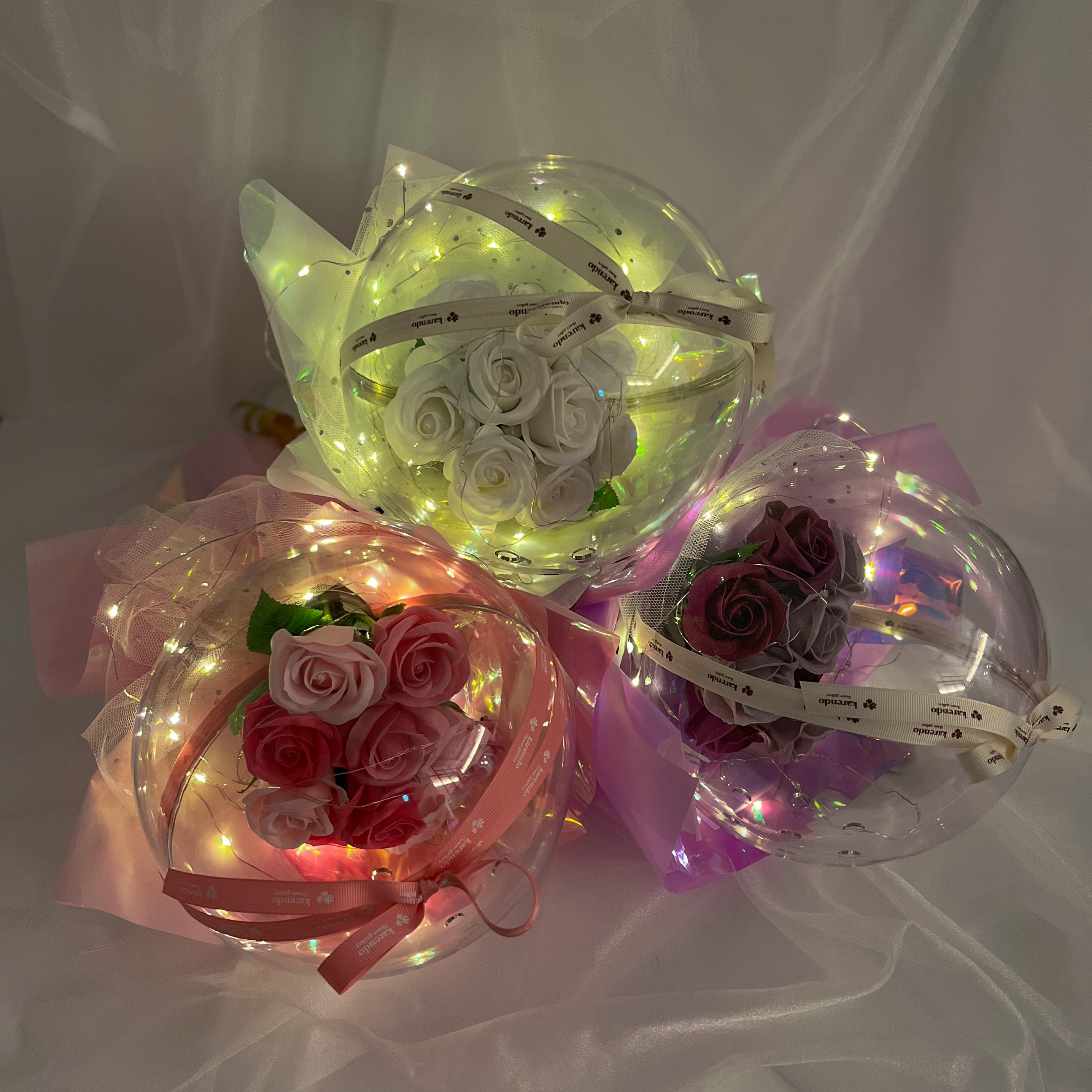 フェアリーライトドームブーケ【全3色】（バスソープフラワー）