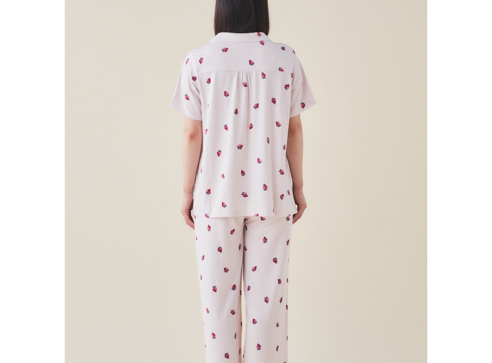 【WOMEN】ストロベリー柄　半袖シャツ＆ロングパンツセット