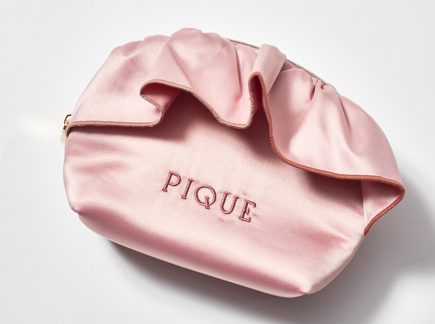 【WOMEN】バイカラーサテンポーチ