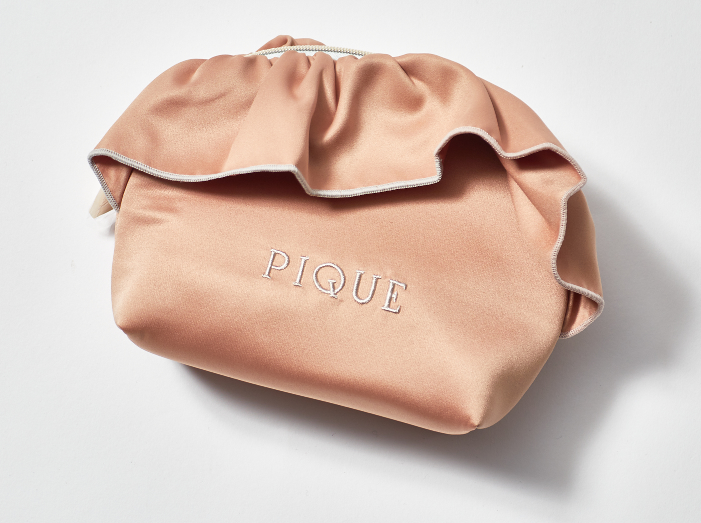 【WOMEN】バイカラーサテンポーチ