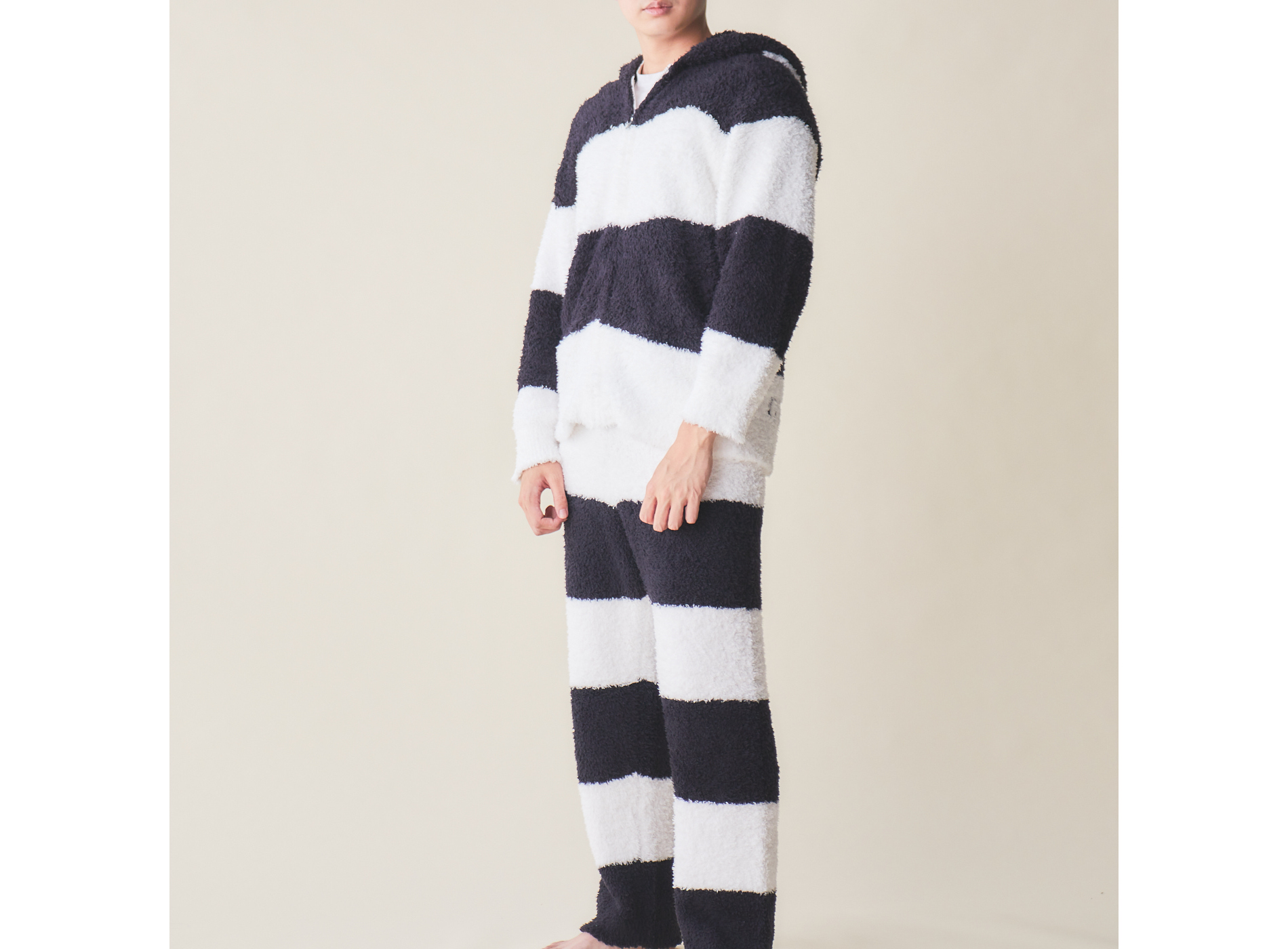 【HOMME】ジェラート2ボーダー　ジップパーカー＆ロングパンツセット