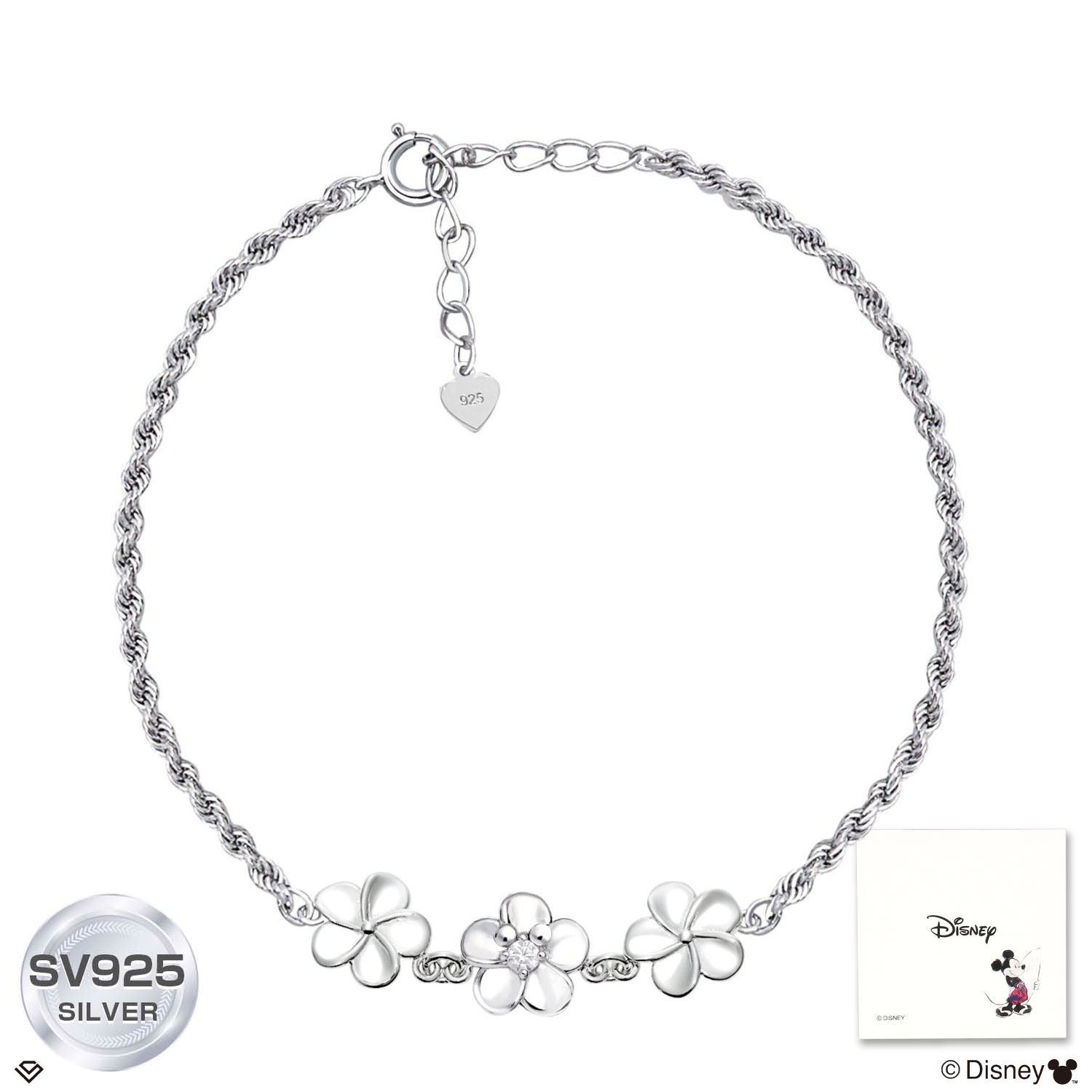 ディズニー ブレスレット ハワイアンジュエリー プルメリア 「ミッキー」