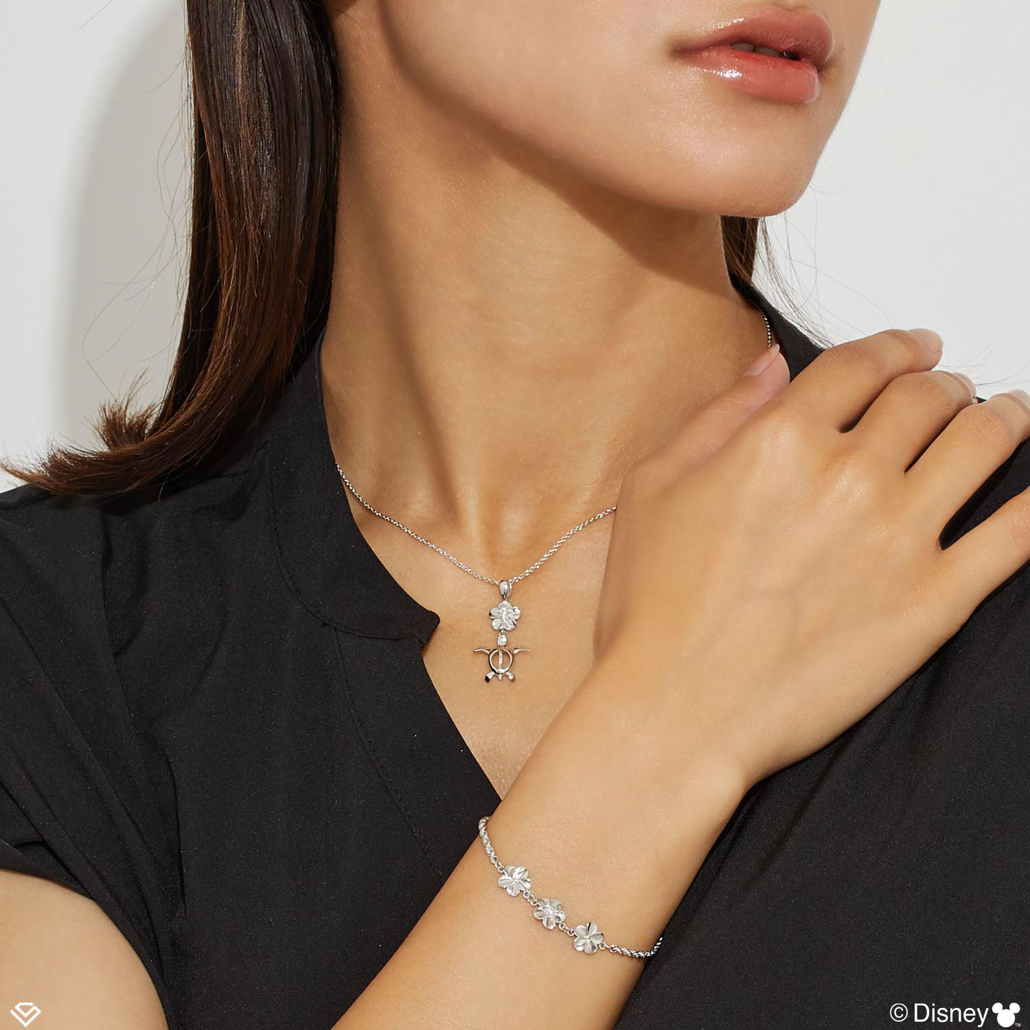 ディズニー ブレスレット ハワイアンジュエリー プルメリア 「ミッキー」