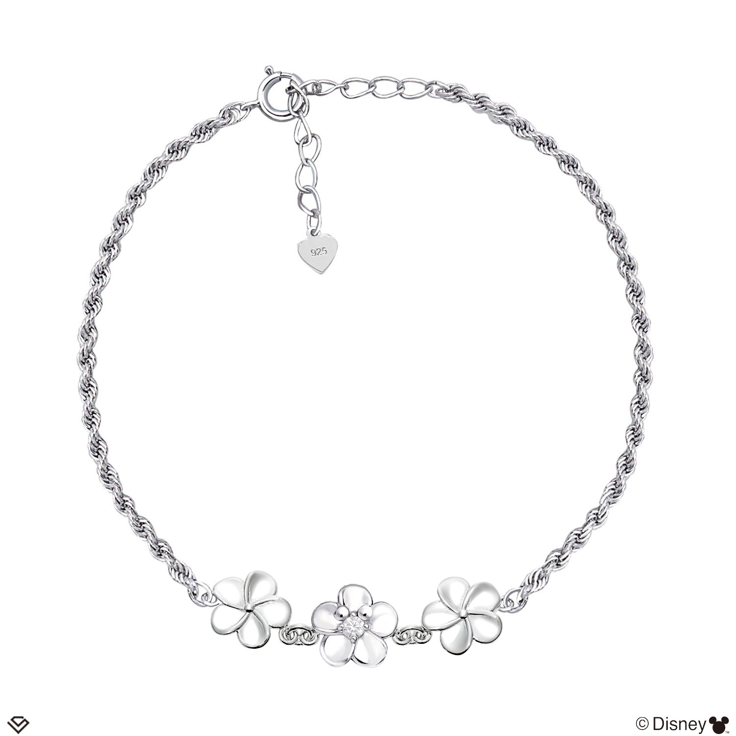 ディズニー ブレスレット ハワイアンジュエリー プルメリア 「ミッキー」