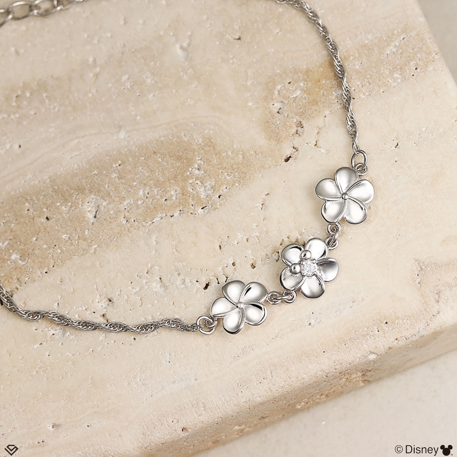 ディズニー ブレスレット ハワイアンジュエリー プルメリア 「ミッキー」