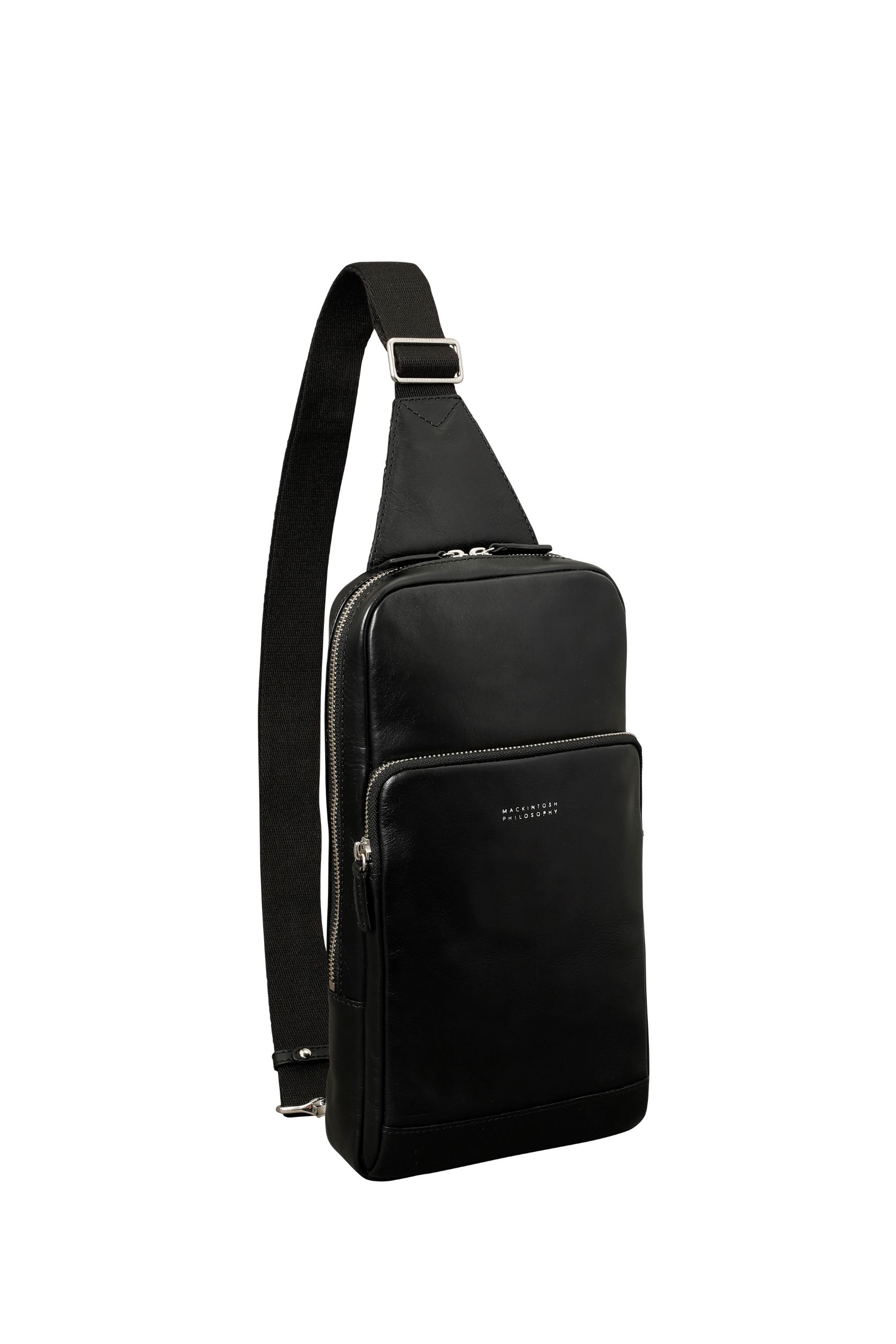 【美品】MACKINTOSH PHILOSOPHY ボディバッグ　レザー　黒 MACKINTOSH PHILOSOPHY マッキントッシュ フィロソフィー ボディ