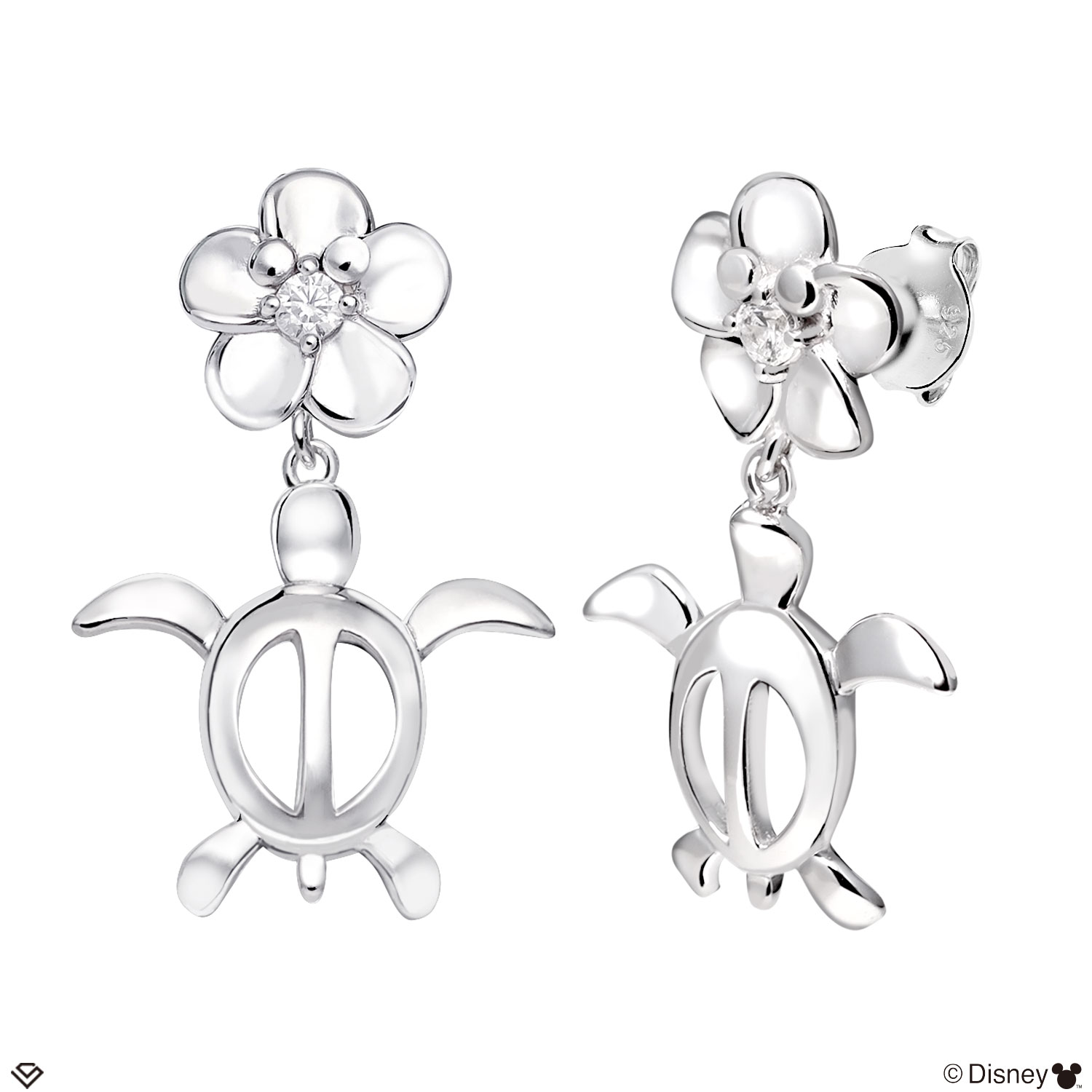 Aloha フラワーレイ❀.*・゜ ホヌ ピアス クリアブラック No.1915 ディズニーコレクション ピアス ハワイアンジュエリー ホヌ 「ミッキー