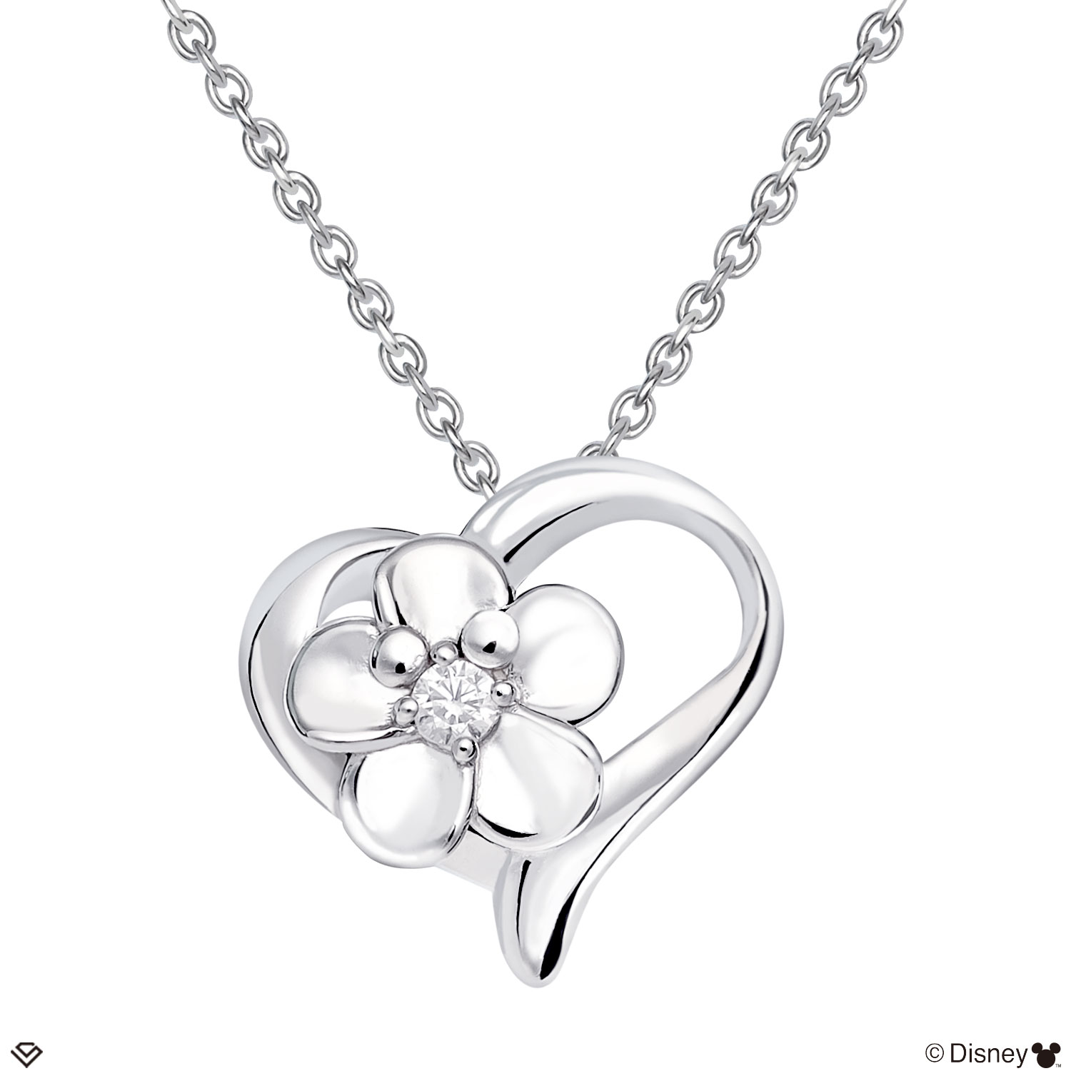 ディズニーネックレス ハワイアンジュエリーハート プルメリア