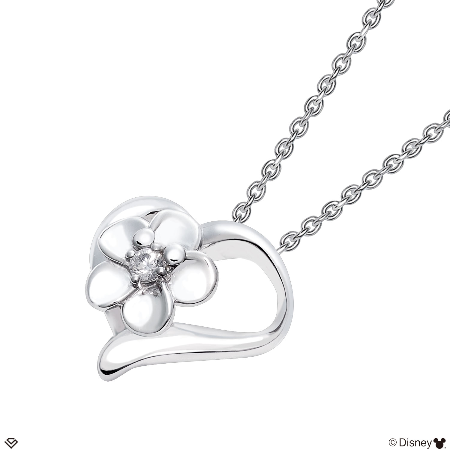 ディズニーネックレス ハワイアンジュエリーハート プルメリア 「ミッキー」