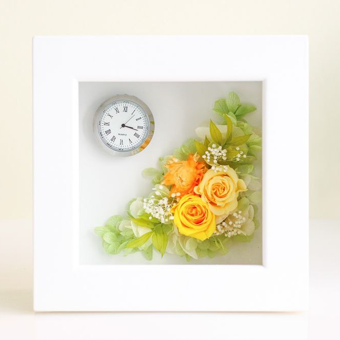 【フラワークロック】花時計　プリザーブドフラワーギフト