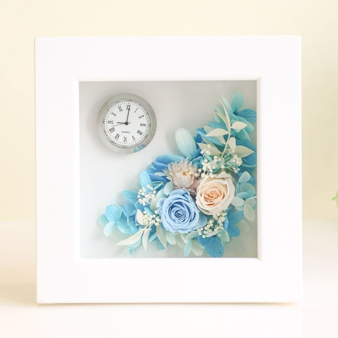 【フラワークロック】花時計　プリザーブドフラワーギフト