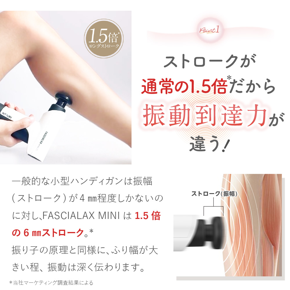 【軽量&お顔にも使える】筋膜リリースガン＜FASCIALAX MINI 2S＞