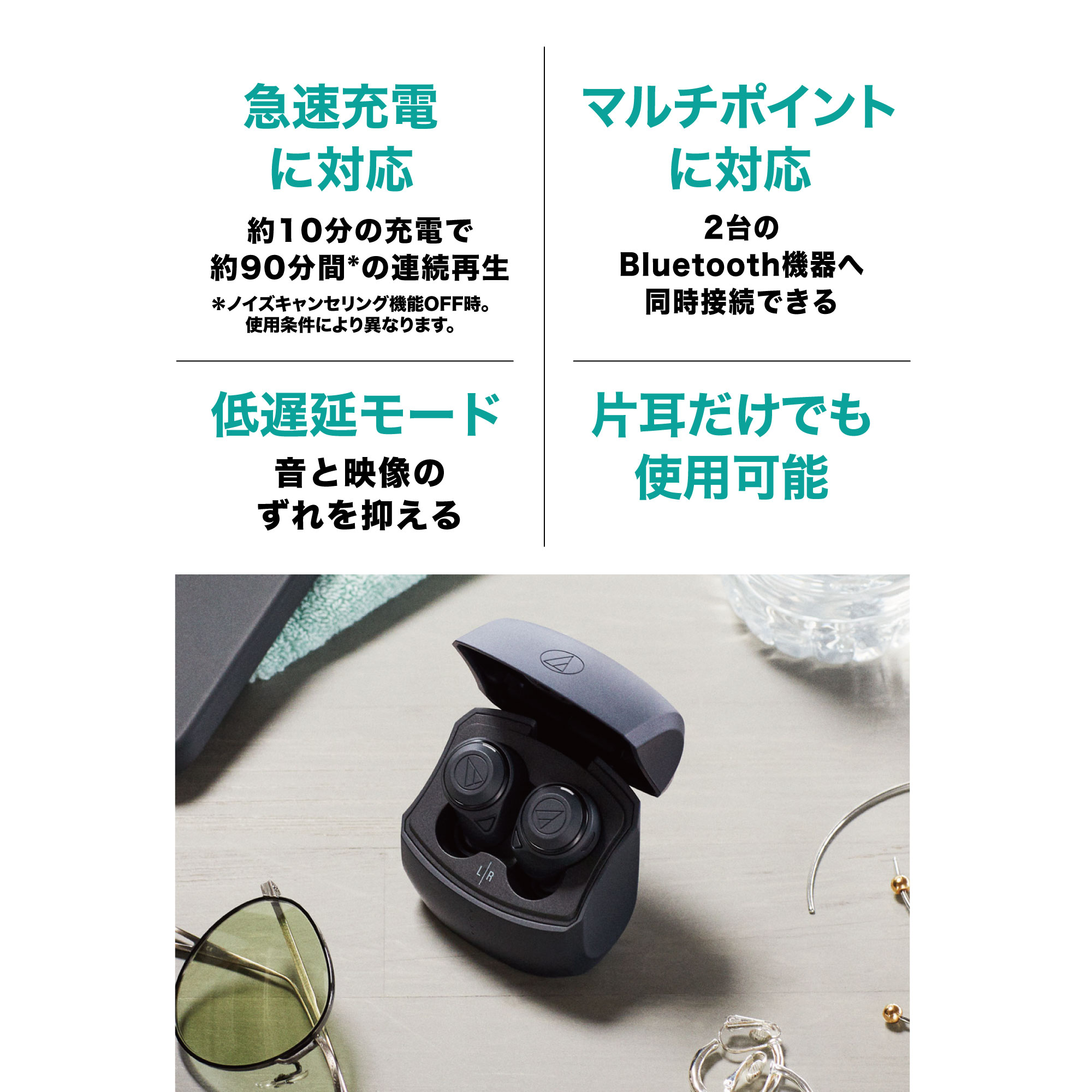 ワイヤレスイヤホン ATH-CKS50TW