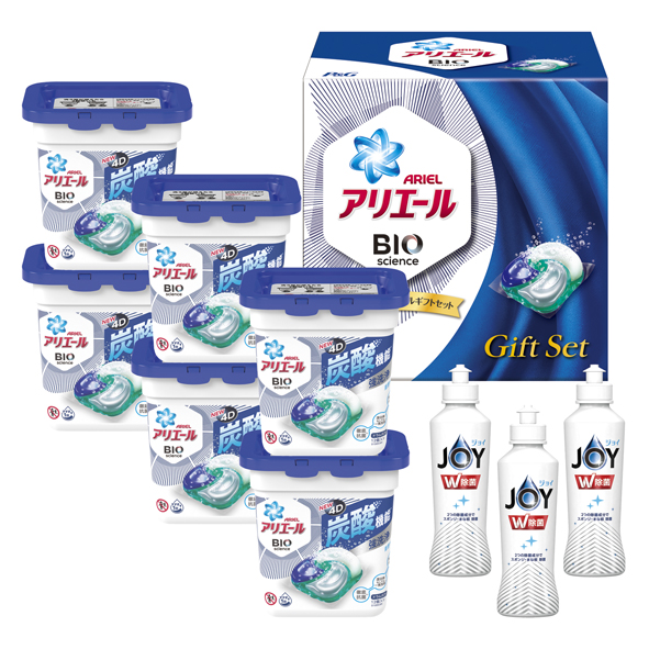 アリエールジェルボールギフトセット アリエールジェルボール4D（12個入り）6箱・除菌ジョイコンパクト3本