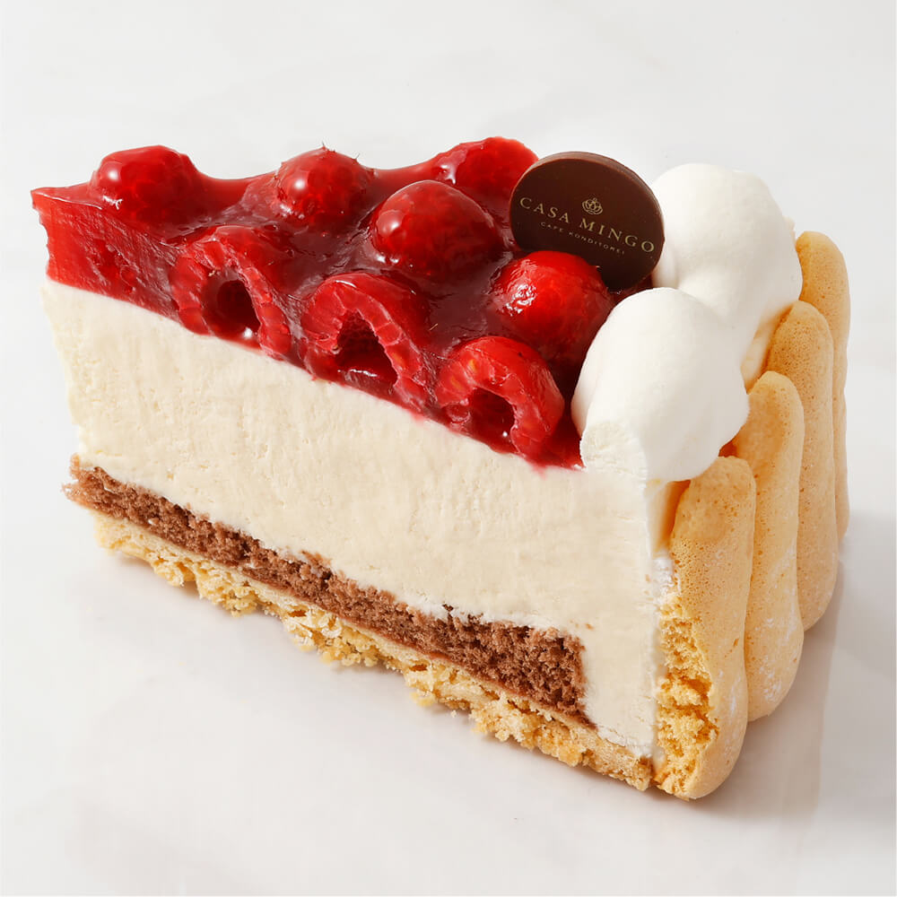 ［30~36cm各種］最高級洋菓子特注ハート型シュス木苺レアチーズケーキ