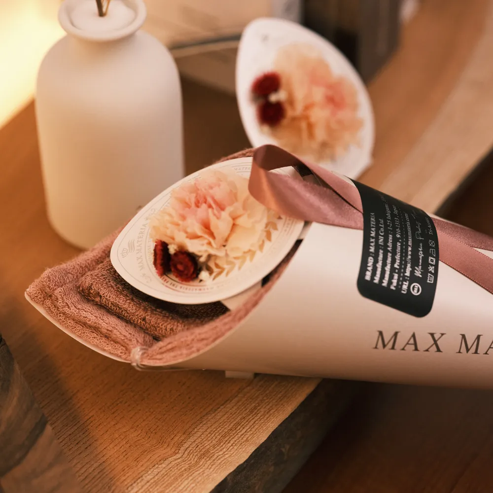 【タンプ限定/ペア】カーネーション花束フェイスタオル2点セット