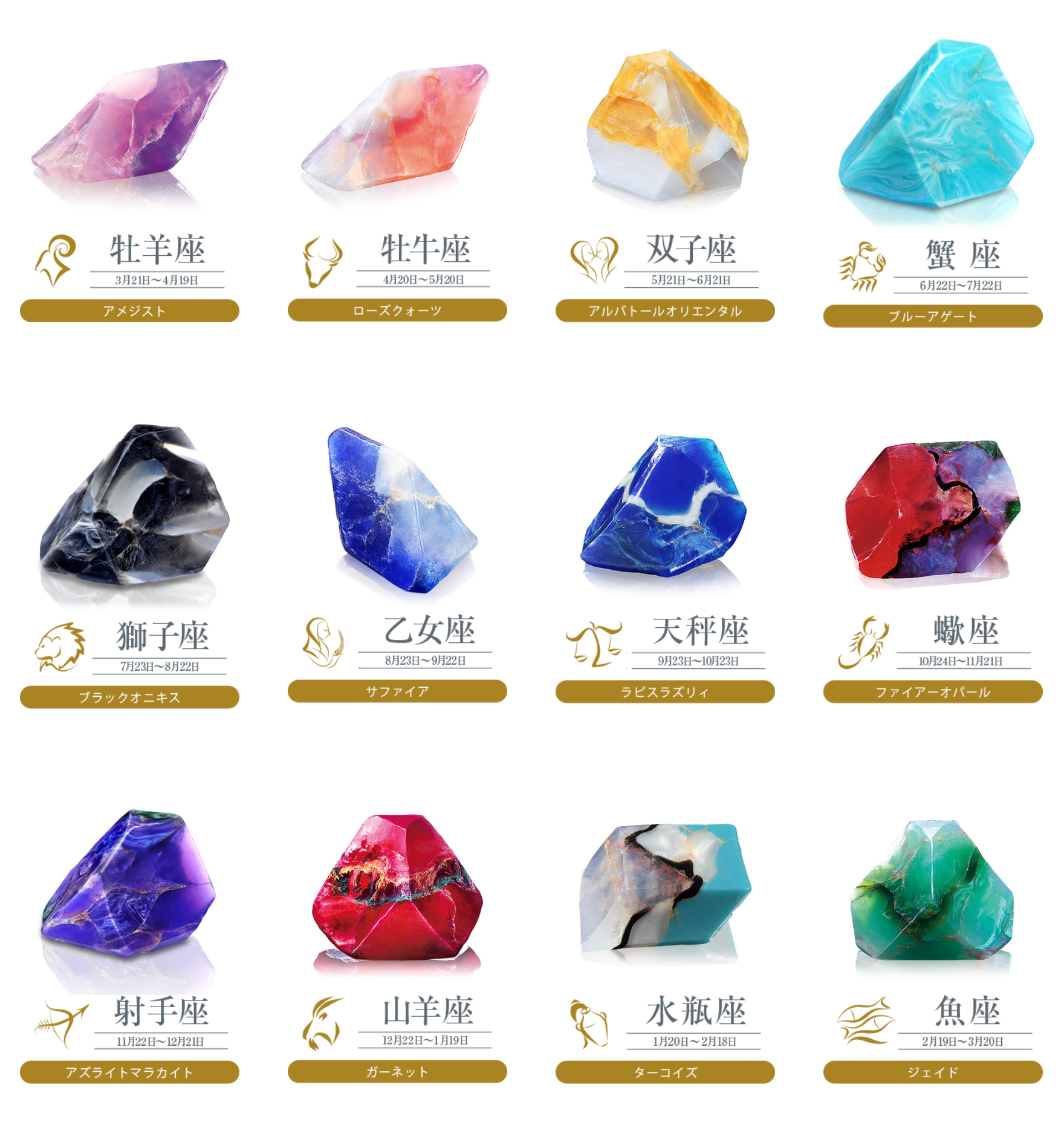 【12星座石】フレグランスソープ　レギュラーサイズ