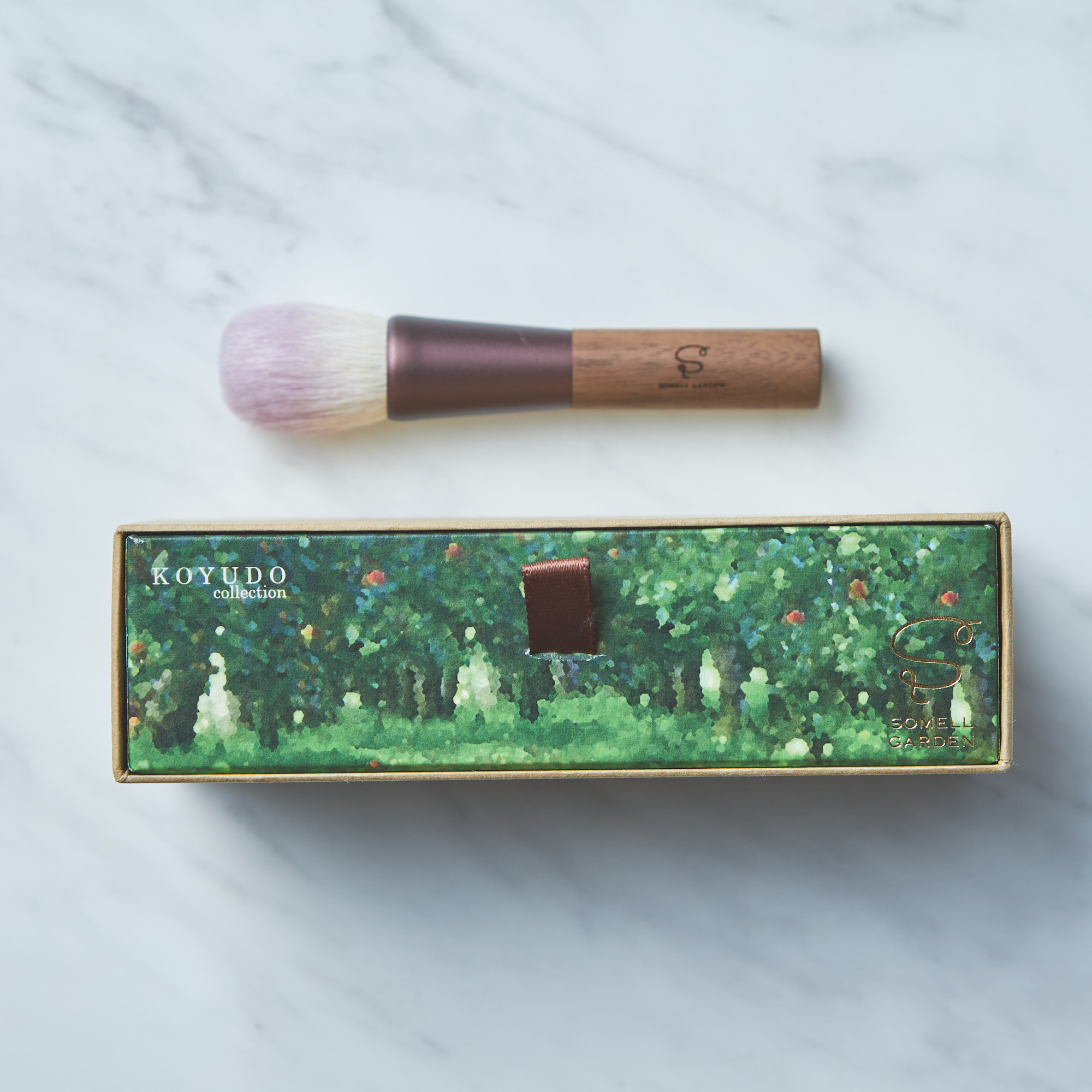 熊野筆ハイライトブラシ BLUE BERRY×WALNUT(ブルーベリー×ウォ―ルナット)