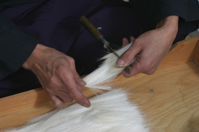 熊野筆チークブラシ ORANGE×HARDMAPLE(オレンジ×ハードメープル)