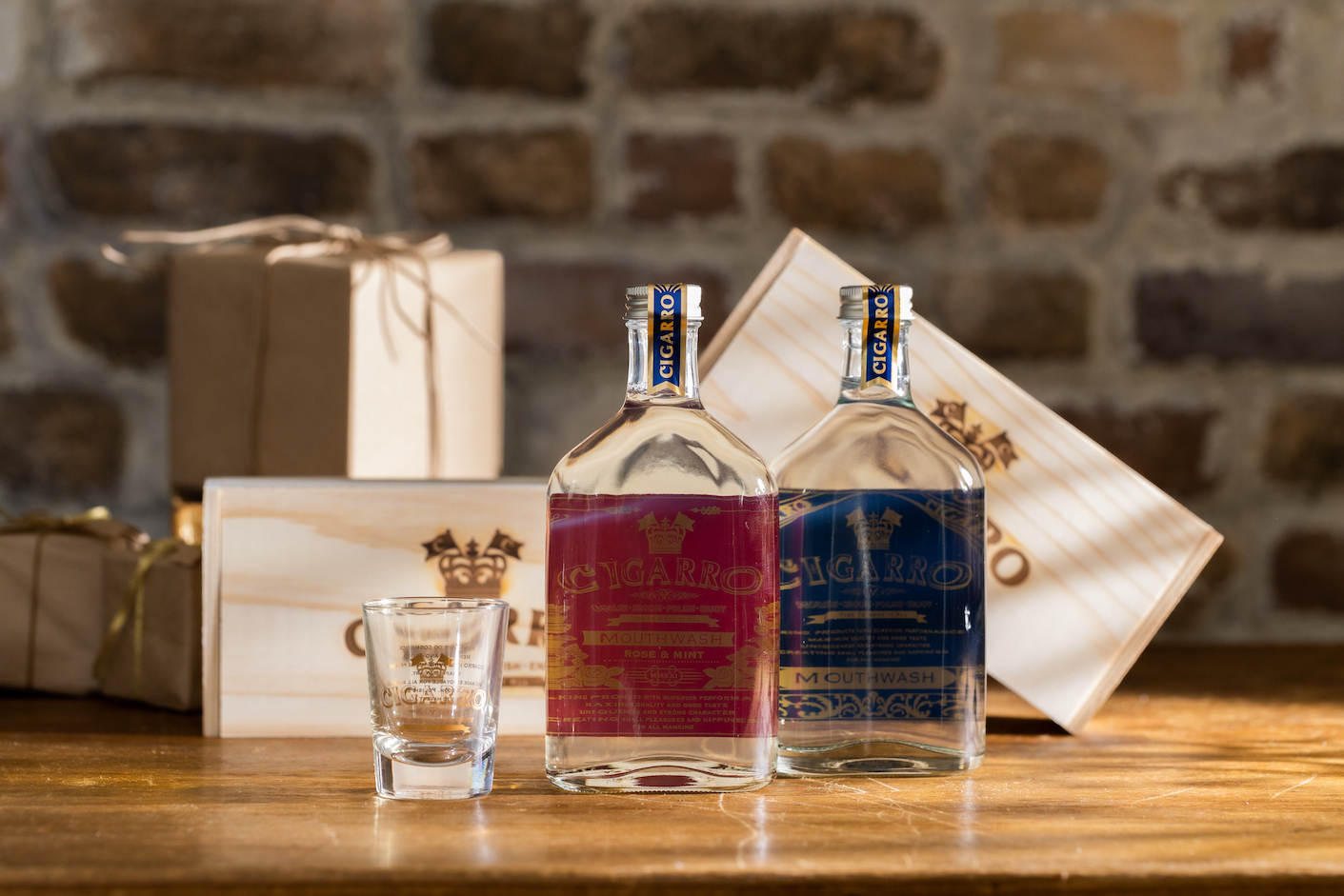 【名入れ】マウスウォッシュ ショットグラス・木箱付