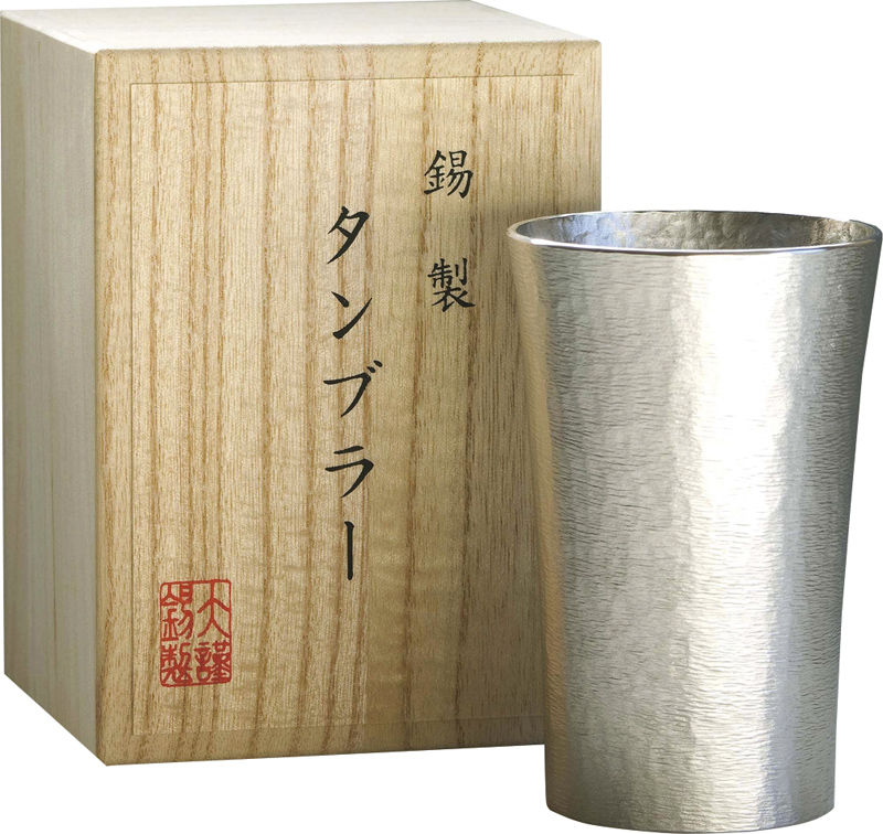 本錫タンブラー200ml スタンダードシングル（桐箱入）