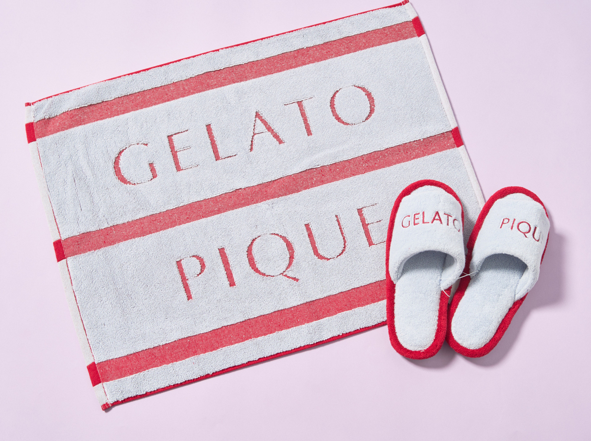 WOMEN】バイカラー バスマット＆ルームシューズセット | gelato pique