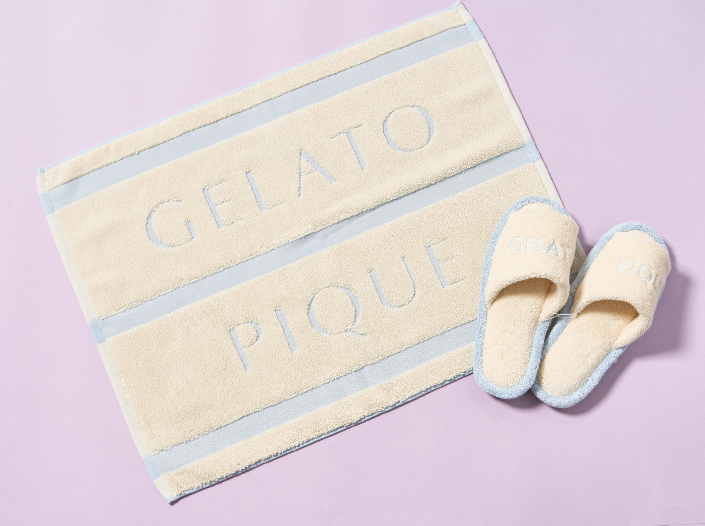 WOMEN】バイカラー バスマット＆ルームシューズセット | gelato pique