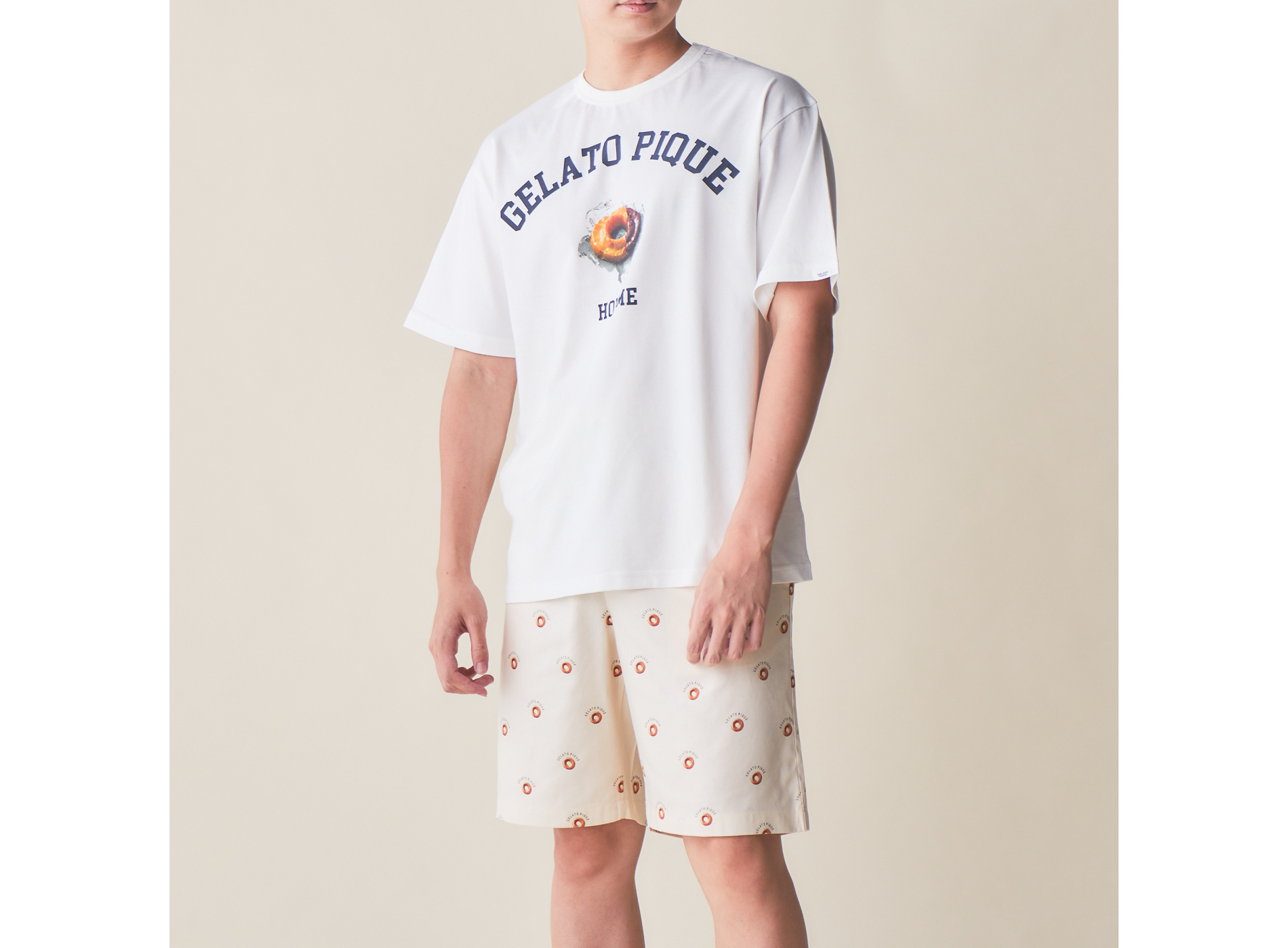 【HOMME】ドーナツロゴ　Tシャツ＆ハーフパンツセット