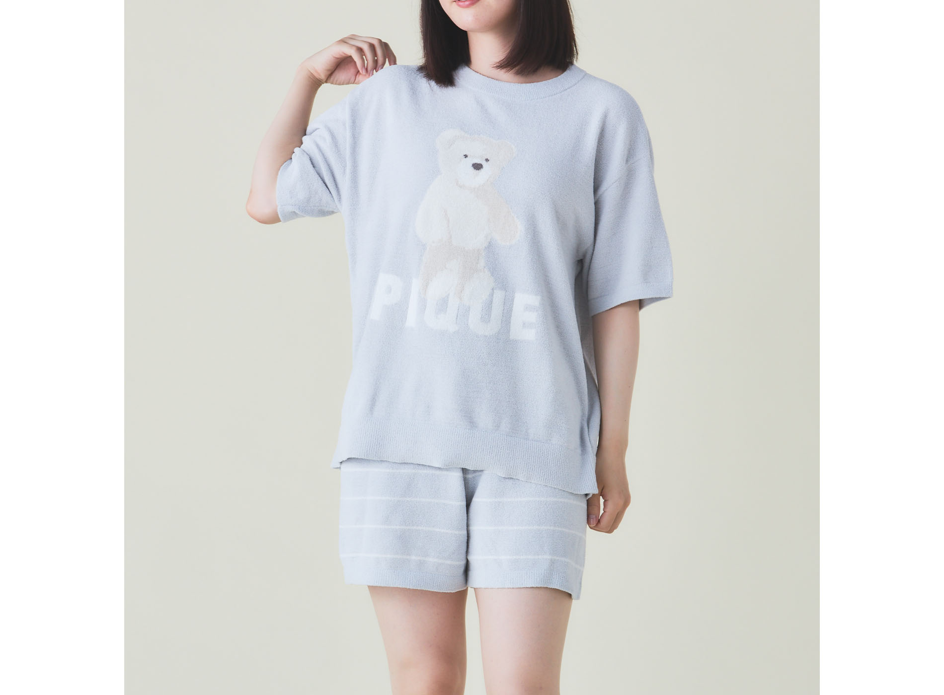 【WOMEN】モチーフ柄JQD　プルオーバー＆ショートパンツセット