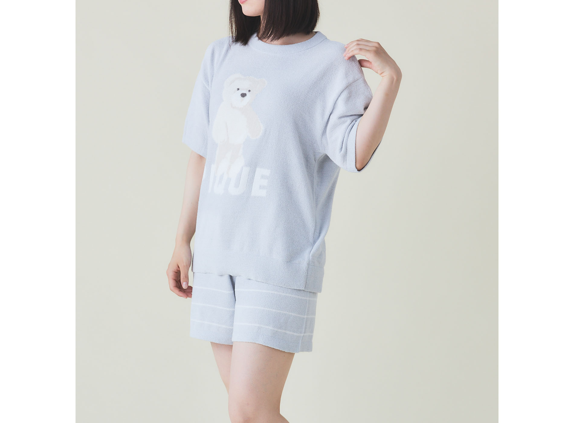 【WOMEN】モチーフ柄JQD　プルオーバー＆ショートパンツセット