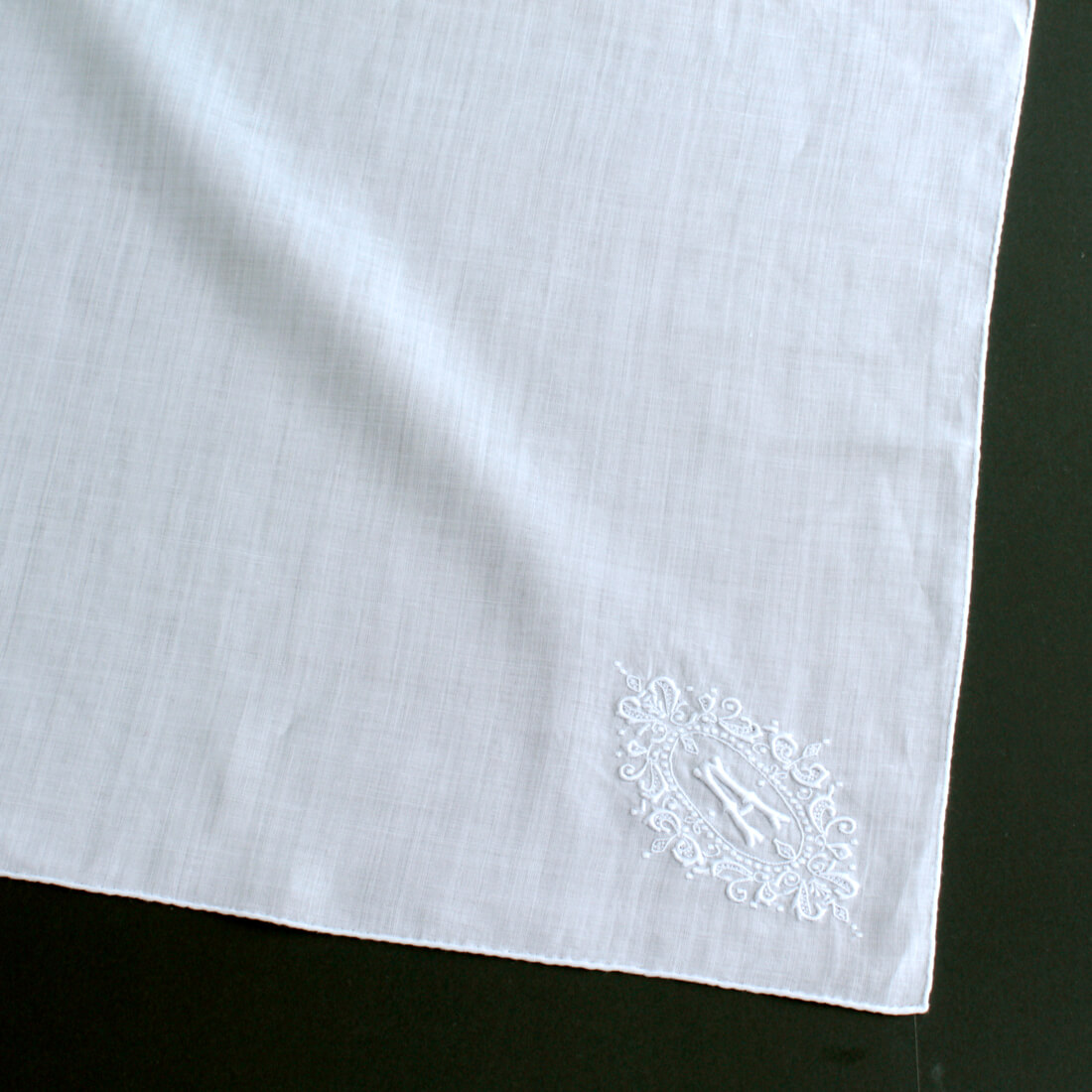 スワトウイニシャルハンカチーフ 2枚セット