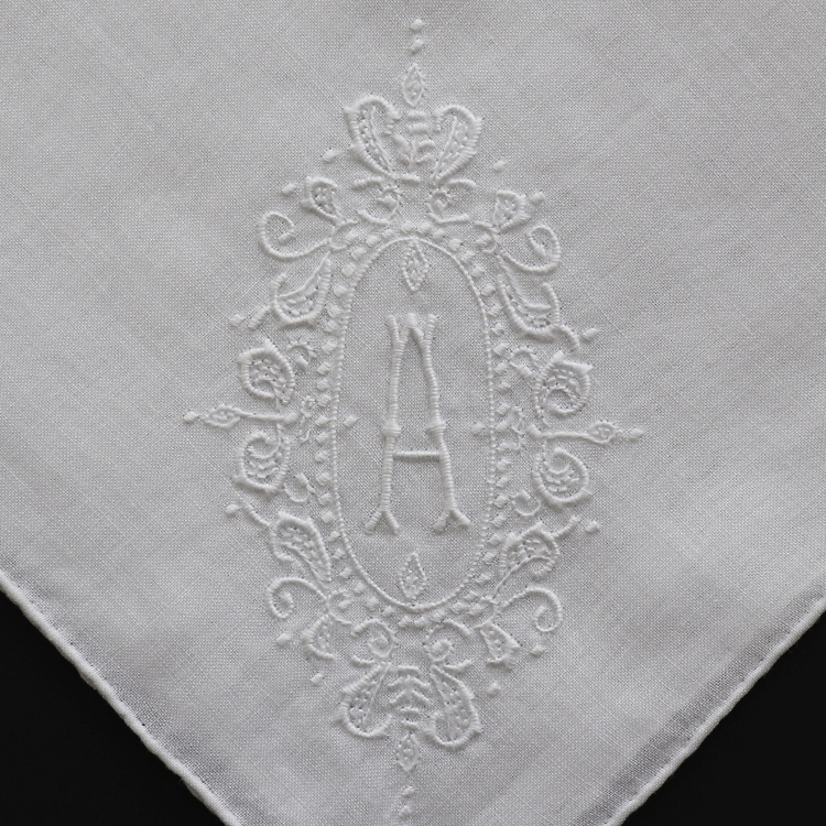 スワトウイニシャルハンカチーフ 2枚セット