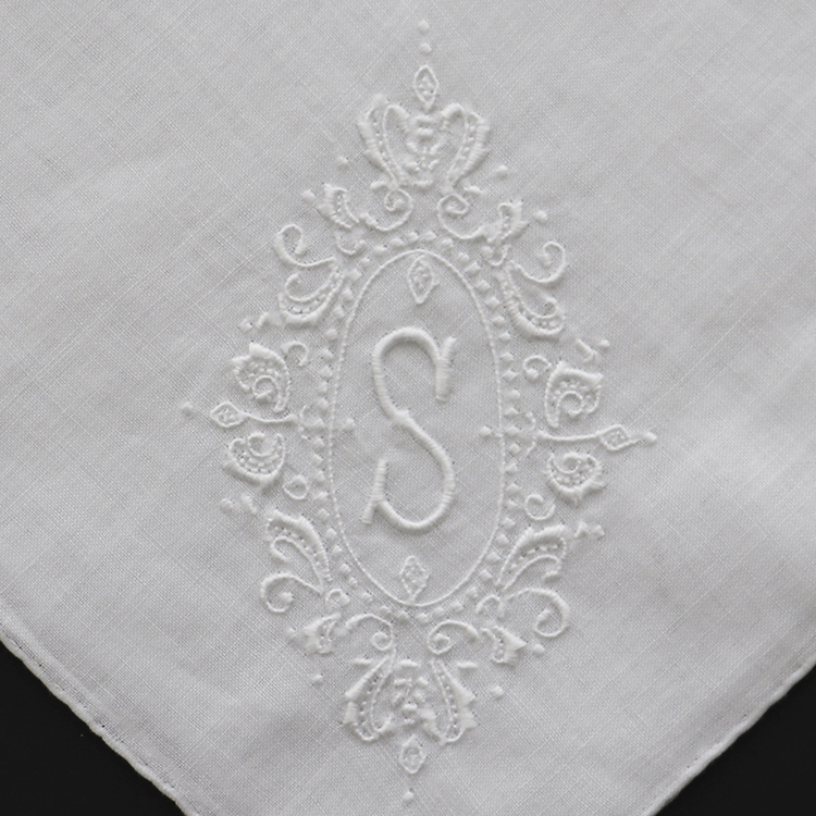 スワトウイニシャルハンカチーフ 2枚セット