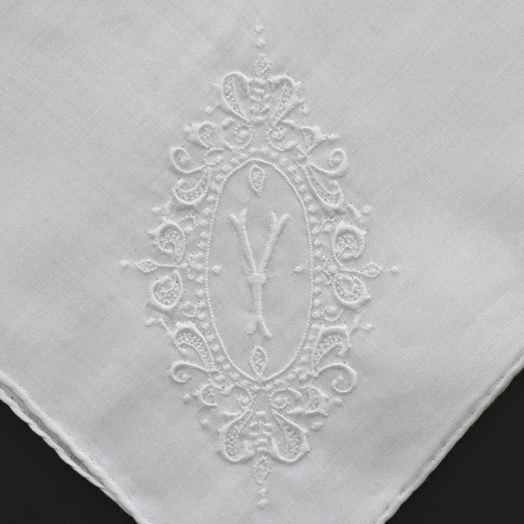 スワトウイニシャルハンカチーフ 2枚セット