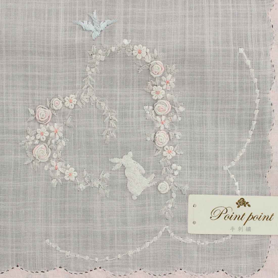 ベトナム手刺繍ハンカチーフ（ハート）